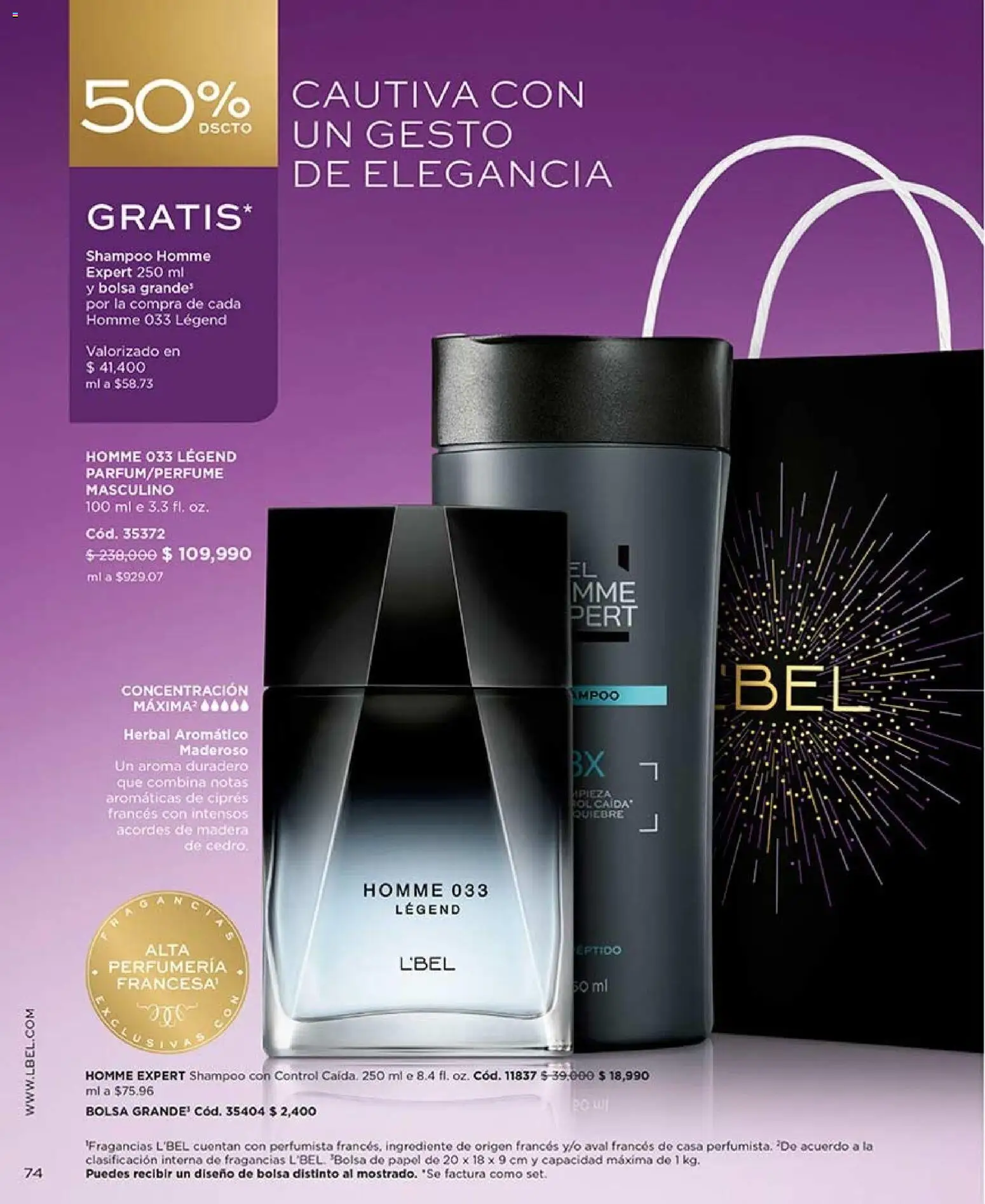 L'Bel revista - valida desde el 28/08/2026 | Página: 74 | Productos: Bolsa, Shampoo