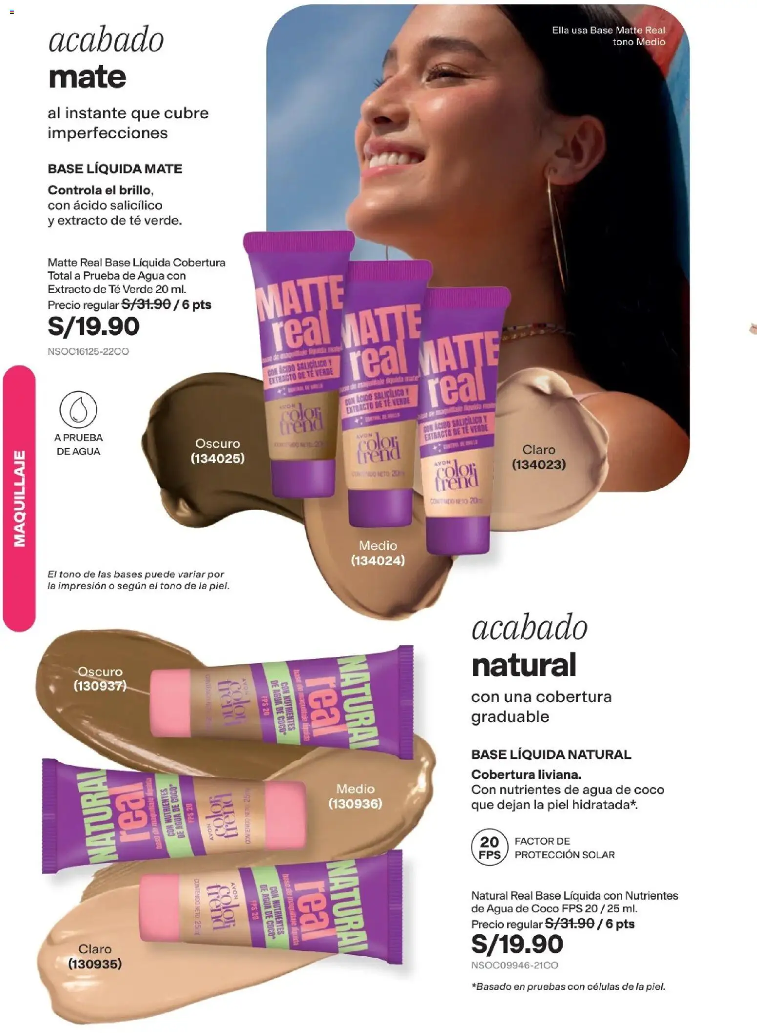 Catálogo Avon válido desde 11/08/2026 | Página: 65 | Productos: Té, Agua, Coco, Maquillaje