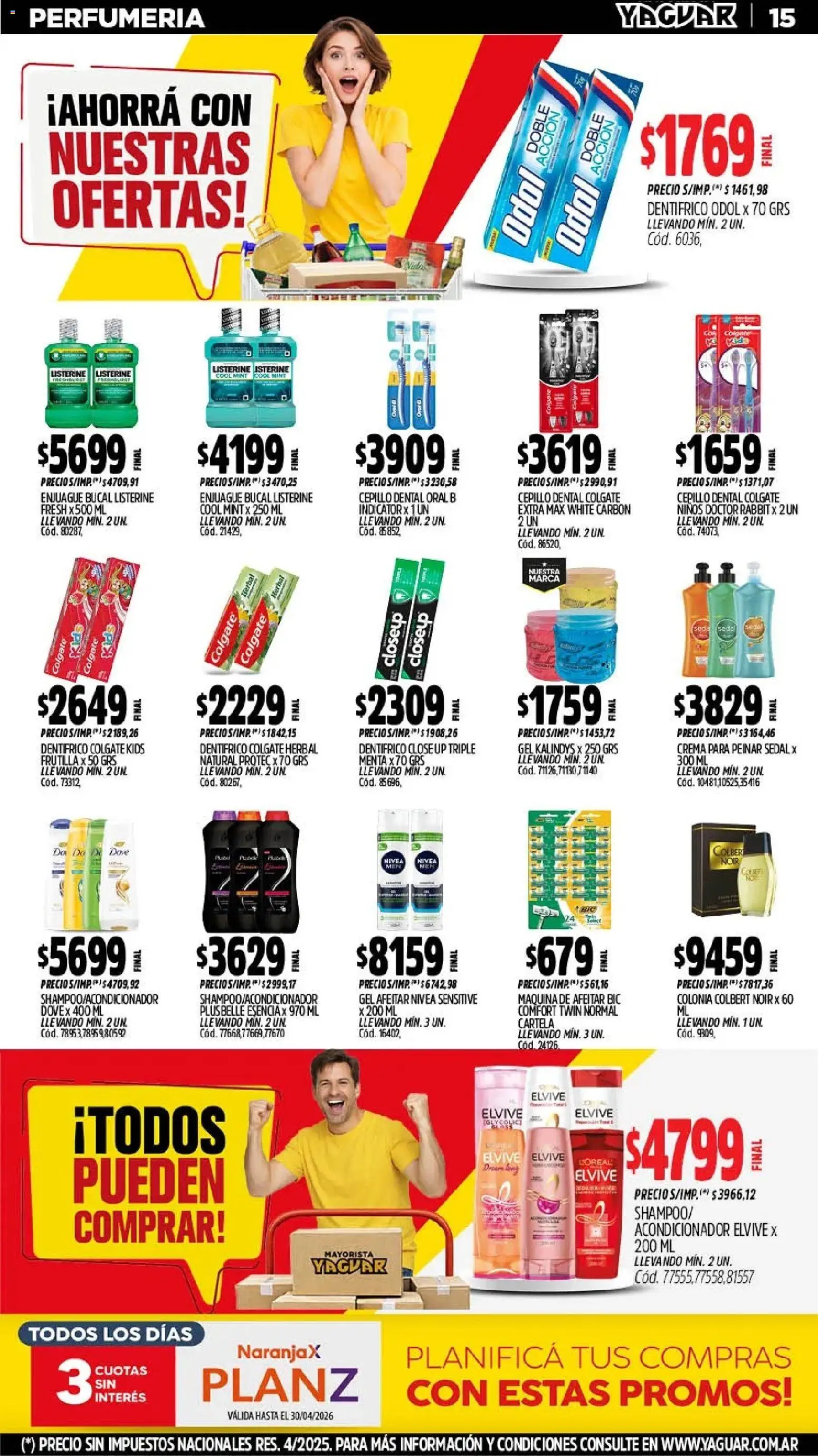 Yaguar - Oferta Semanal Mar del Plata │ válido desde el 11.05.2026 | Página: 15 | Productos: Cepillo, Acondicionador, Enjuague bucal, Crema