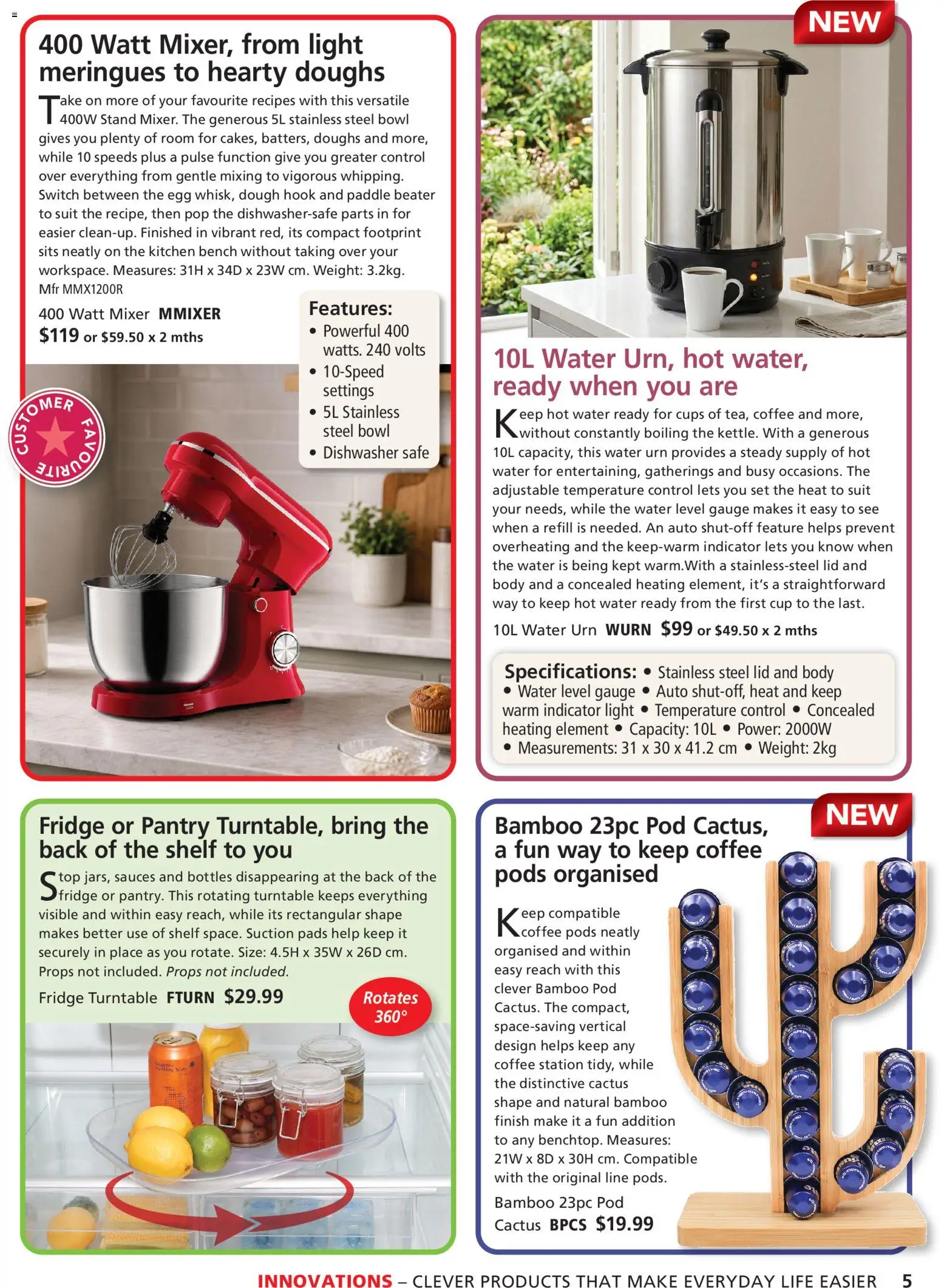 Innovations catalogue - valid from 21/09/2026 | Page: 5 | Products: Coffee, Sauces, Beater, Bench