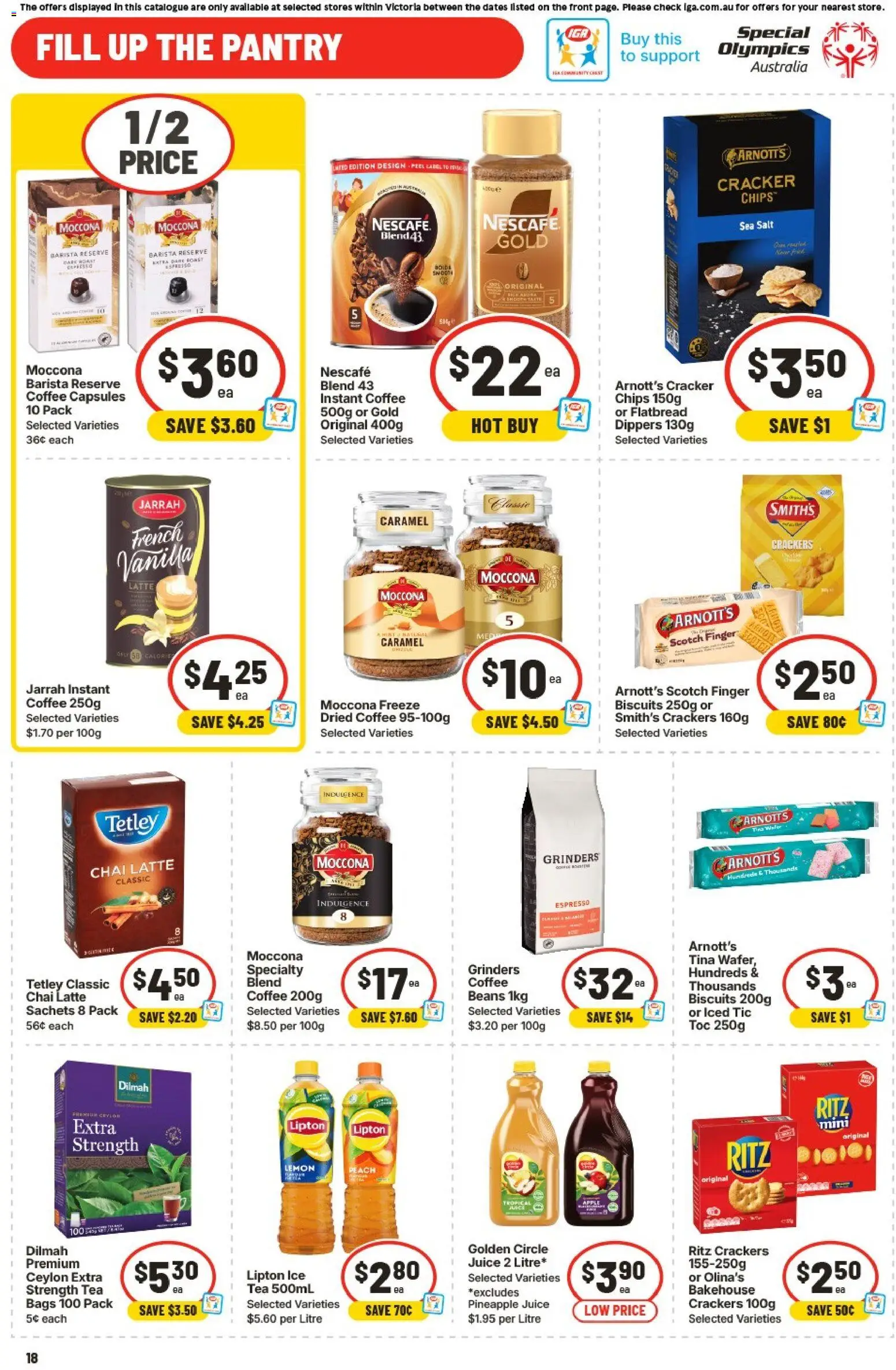 IGA catalogue - valid from 06.05.2026 | Page: 16 | Products: Biscuits, Scotch, Peach, Nescafe