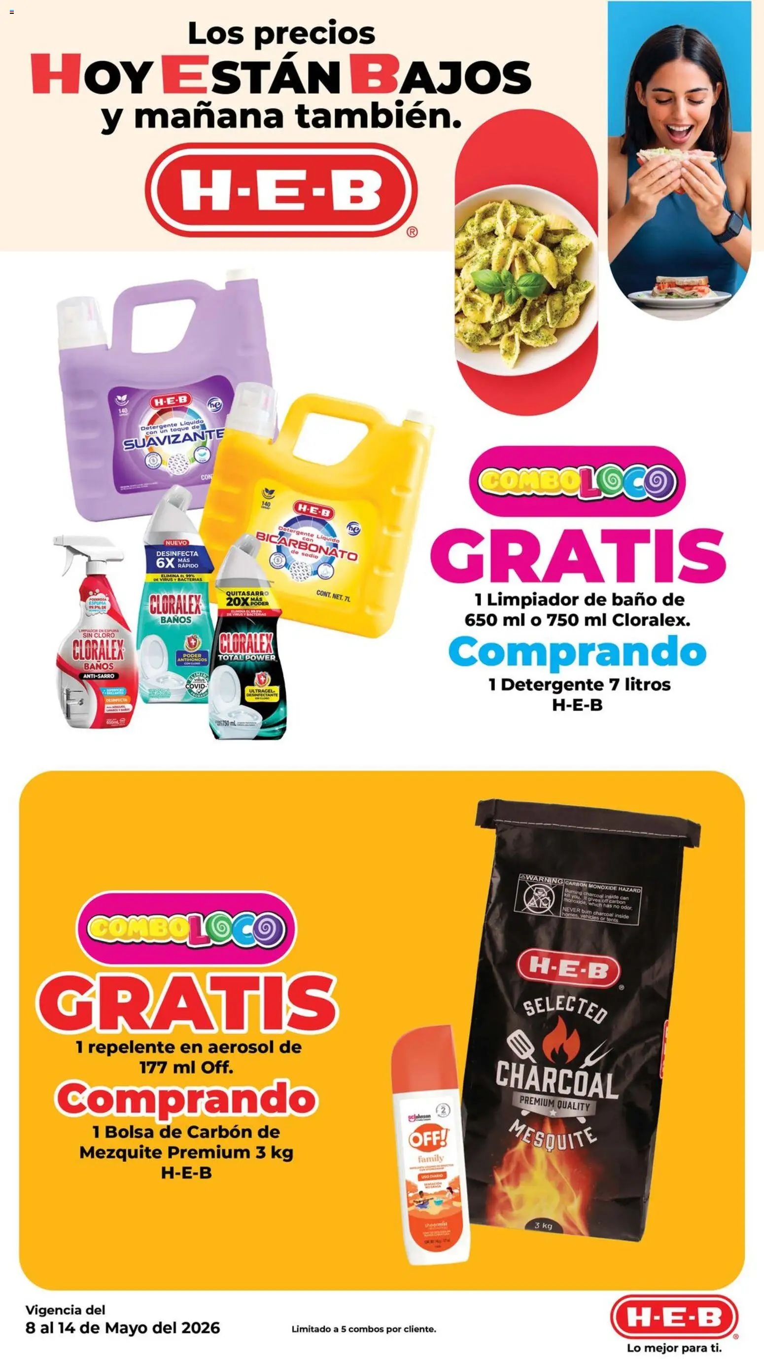Nuevas ofertas de H-E-B válidas en toda la República Mexicana desde el 08.05.2026. ¡Encuentra las mejores ofertas en H-E-B folleto Calidad! | Página: 6 | Productos: Bolsa, Suavizante, Repelente, Cloro