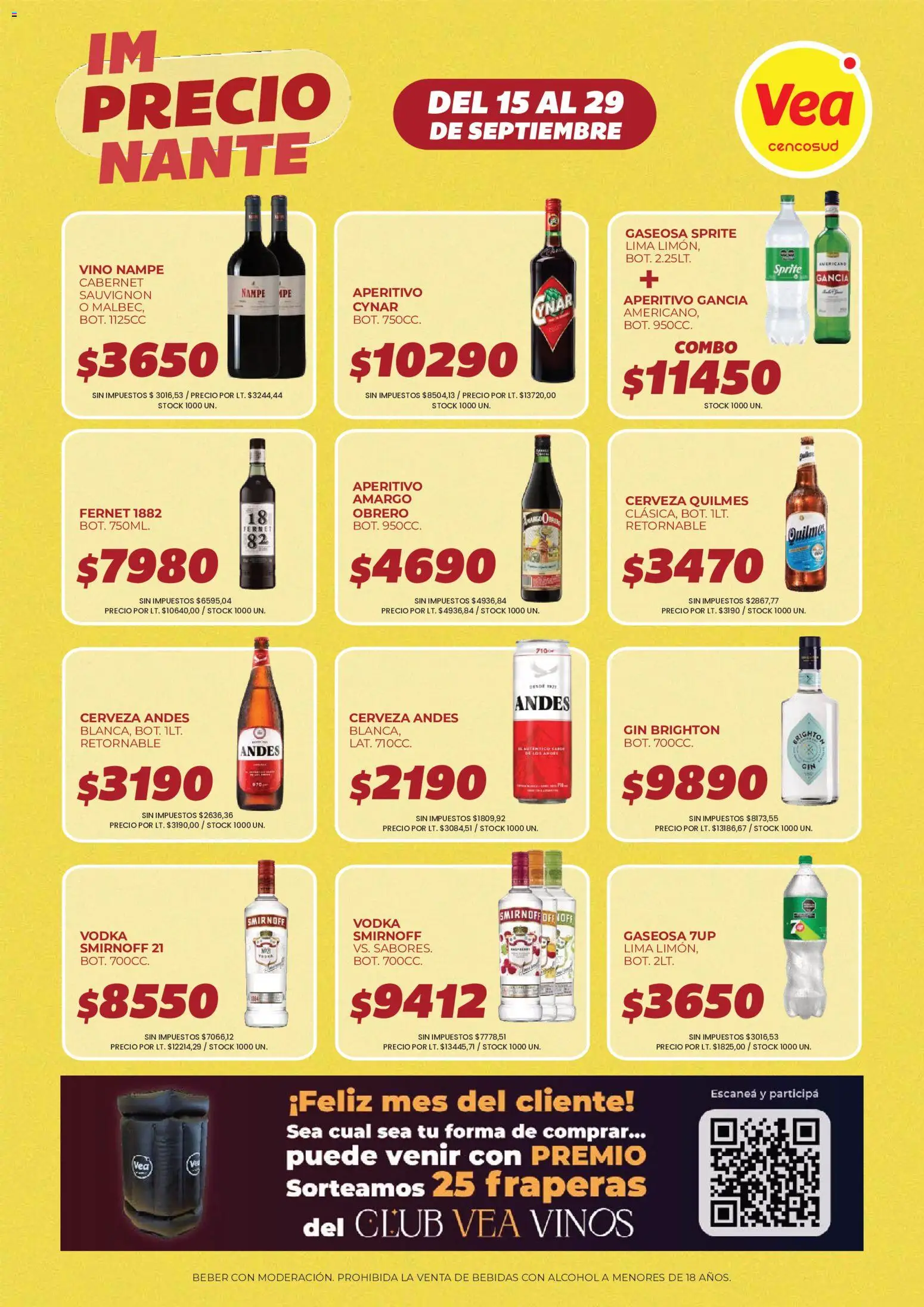 Vea - ImPRECIOnante Cuyo │ válido desde el 15/09/2026 | Página: 12 | Productos: Sprite, Fernet, Gaseosa, Alcohol