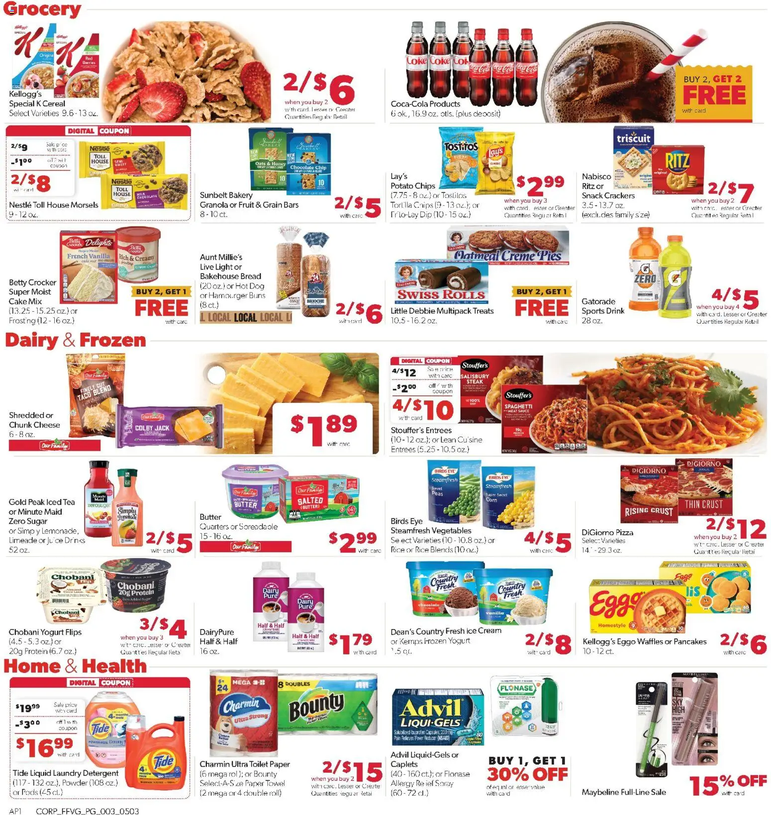 Family Fare Weekly Ad - MI - valid from 03.05.2026 | Page: 3 | Products: Powder, Cheese, Bread, Detergent