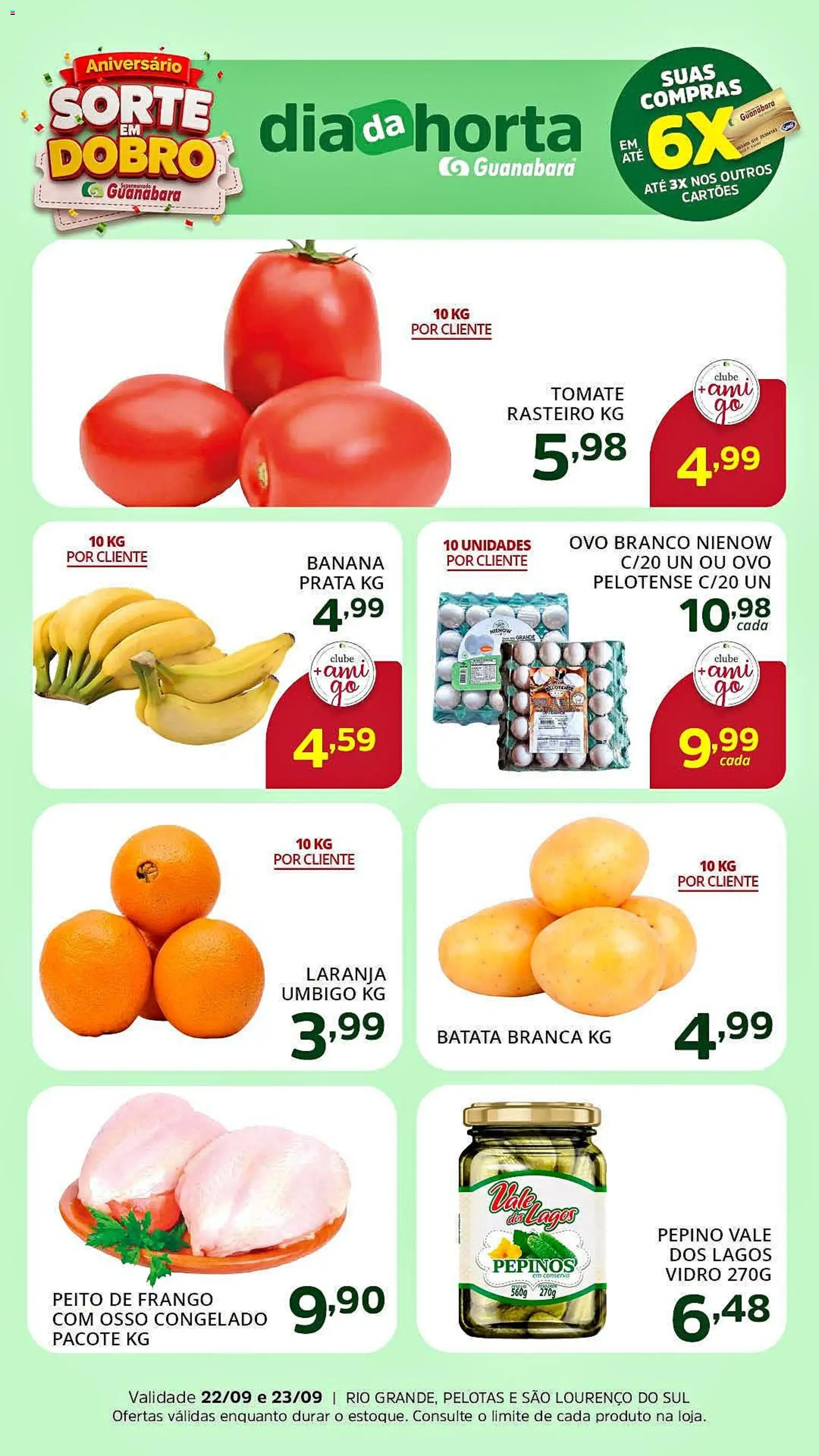 Supermercado Guanabara Folheto - válido de 22/09/2026 | Página: 2 | Produtos: Tomate, Batata, Frango, Peito de frango