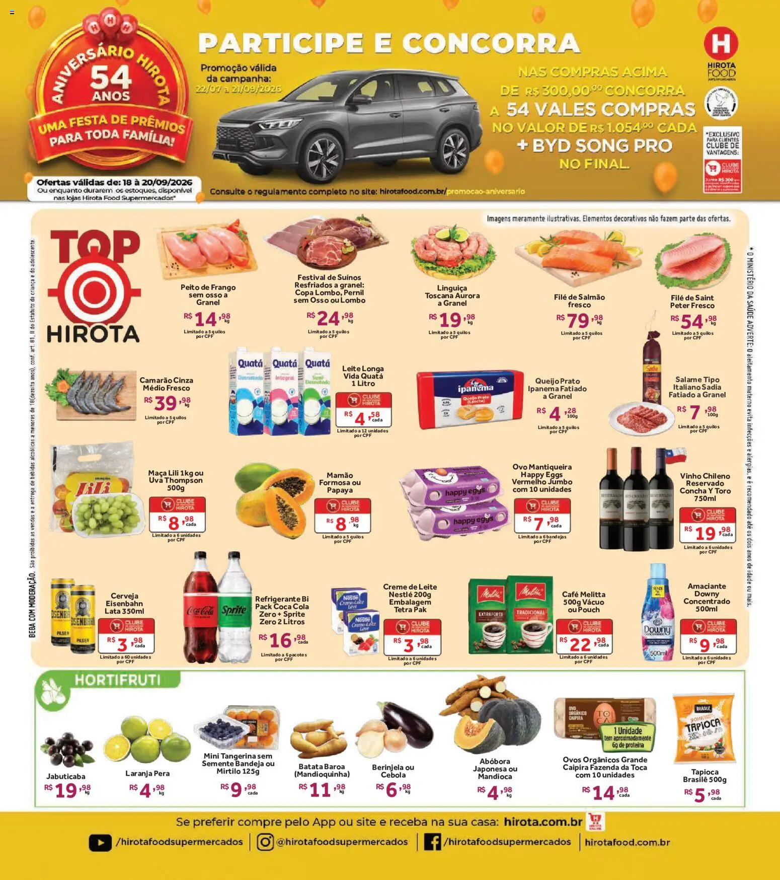 Hirota Food Folheto - válido de 18/09/2026 | Página: 1 | Produtos: Salmão, Lombo, Bandeja, Amaciante
