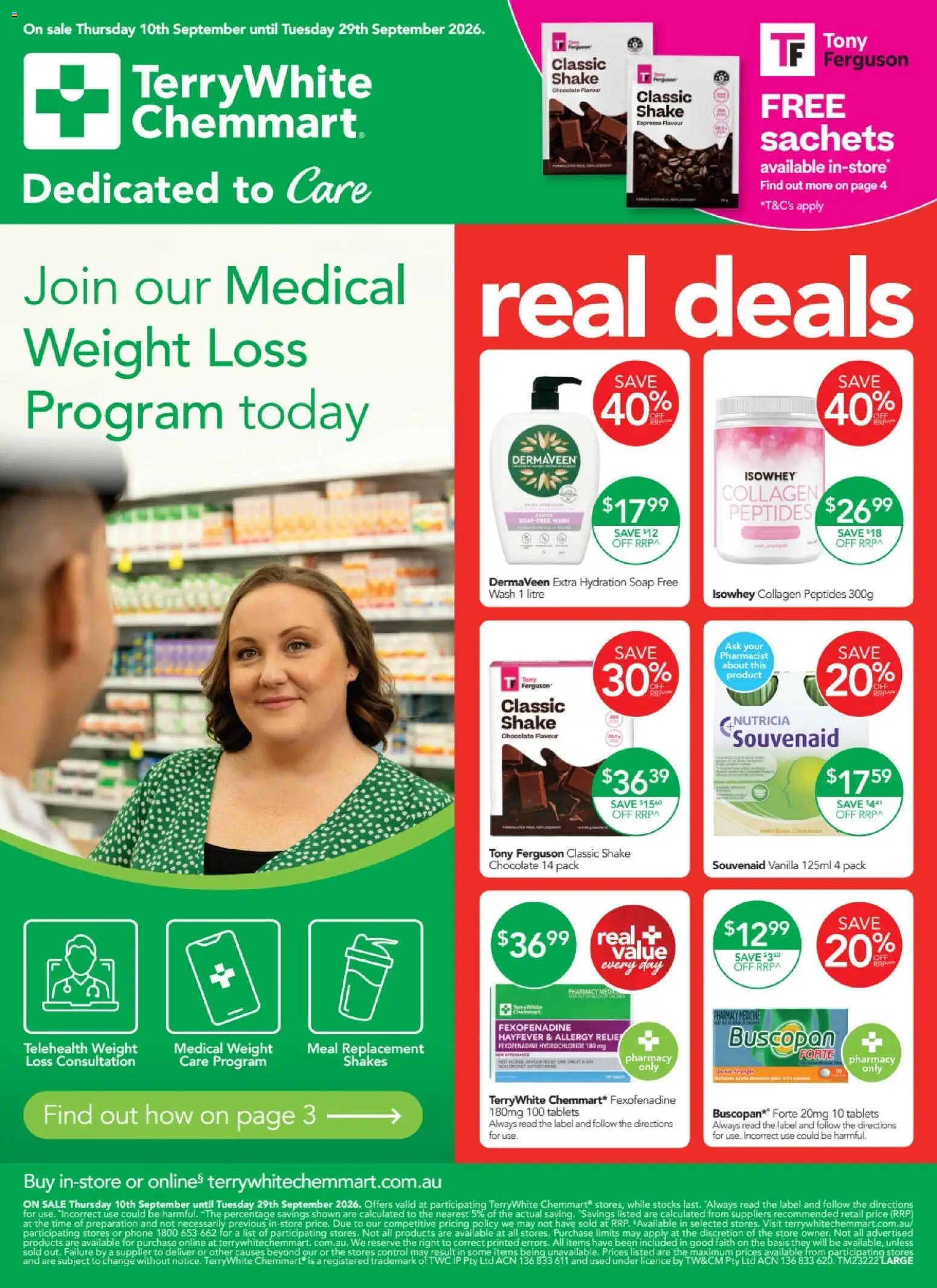 Terry White catalogue - valid from 10/09/2026 | Page: 1 | Products: Soap, Sachets, Collagen, Weight