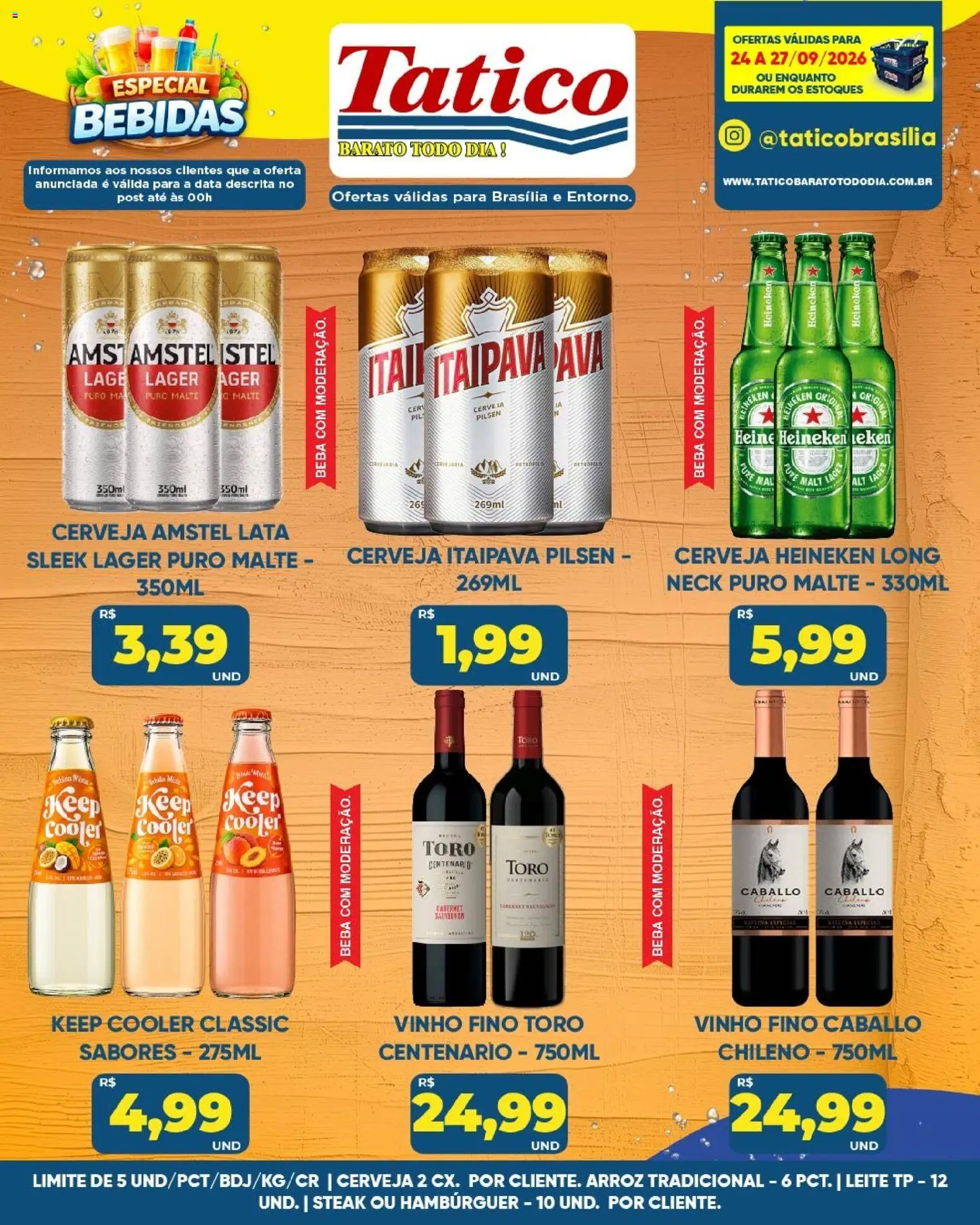 Tatico Folheto - válido de 25/09/2026 | Página: 24 | Produtos: Leite, Cerveja, Arroz, Heineken