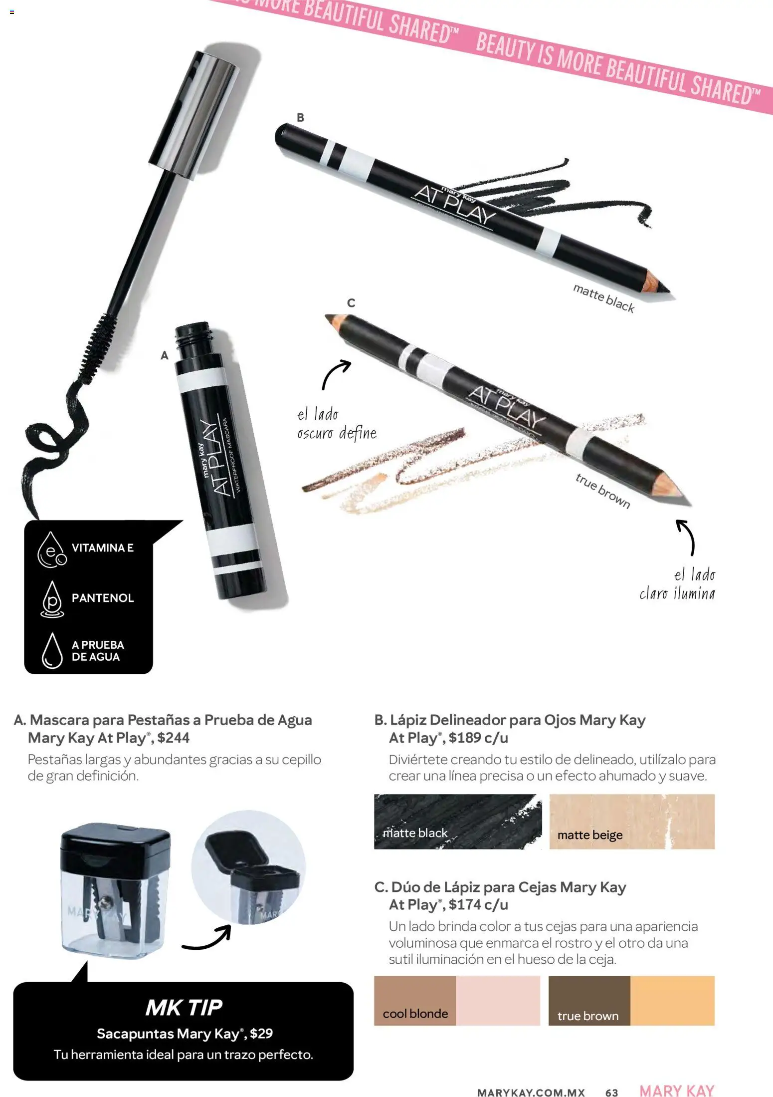 Nuevas ofertas de Mary Kay válidas en toda la República Mexicana desde el 01/09/2026. ¡Encuentra las mejores ofertas en Mary Kay catálogo! | Página: 63 | Productos: Sacapuntas, Máscara, Agua, Delineador
