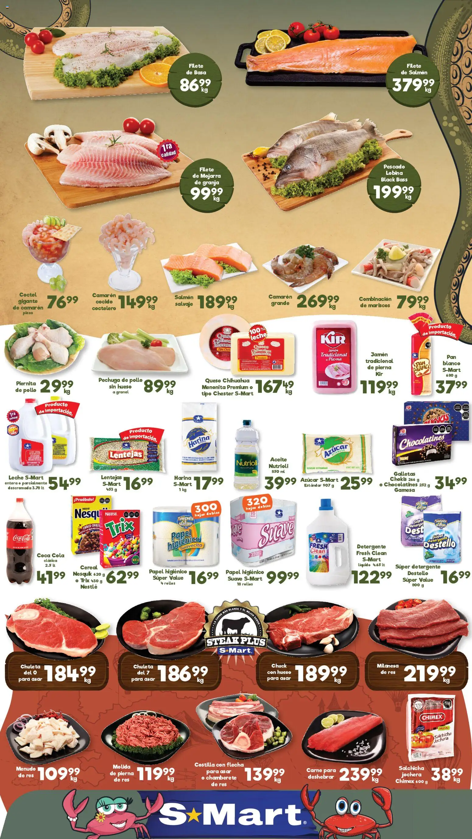 Nuevas ofertas de S-Mart válidas en toda la República Mexicana desde el 06.03.2026. ¡Encuentra las mejores ofertas en S-Mart folleto Juárez! | Página: 1 | Productos: Detergente, Harina, Lentejas, Papel higiénico