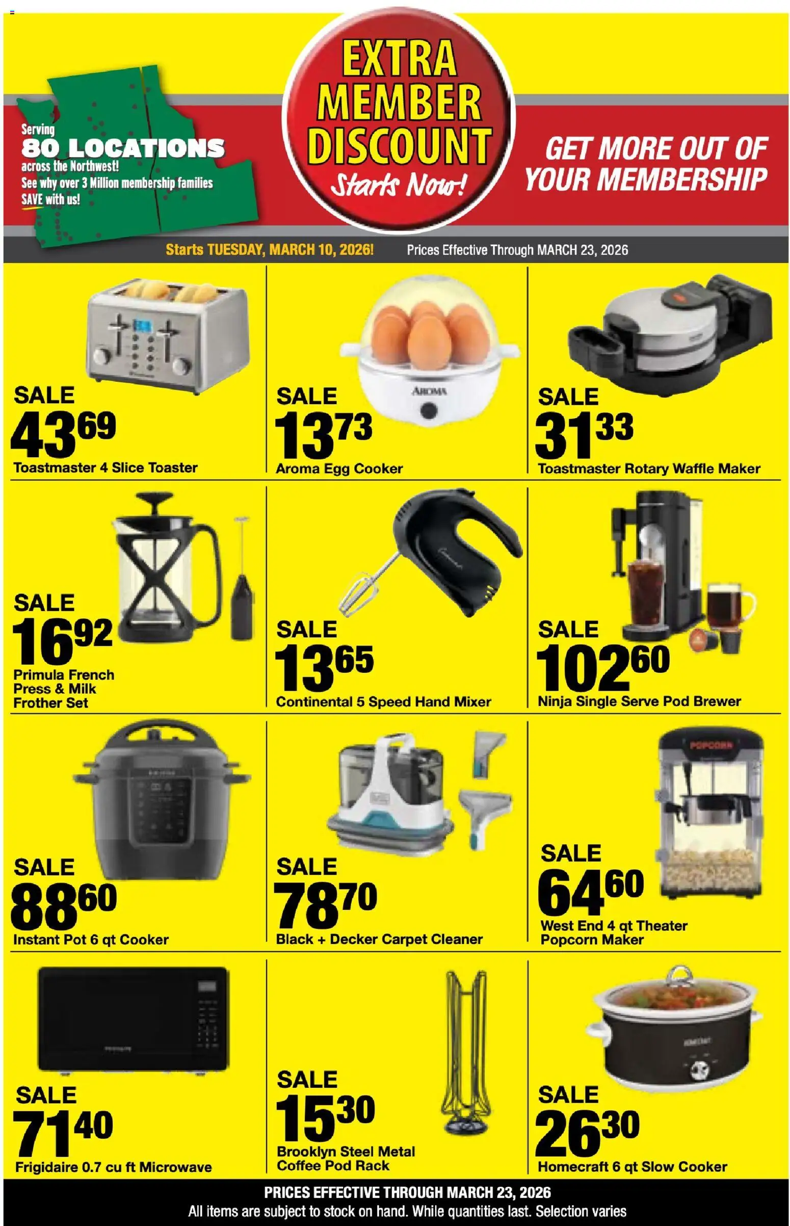 Bi-Mart Extra Membership Discount - valid from 10.03.2026 | Page: 11 | Products: Cooker, Coffee, Milk Frother, Mixer