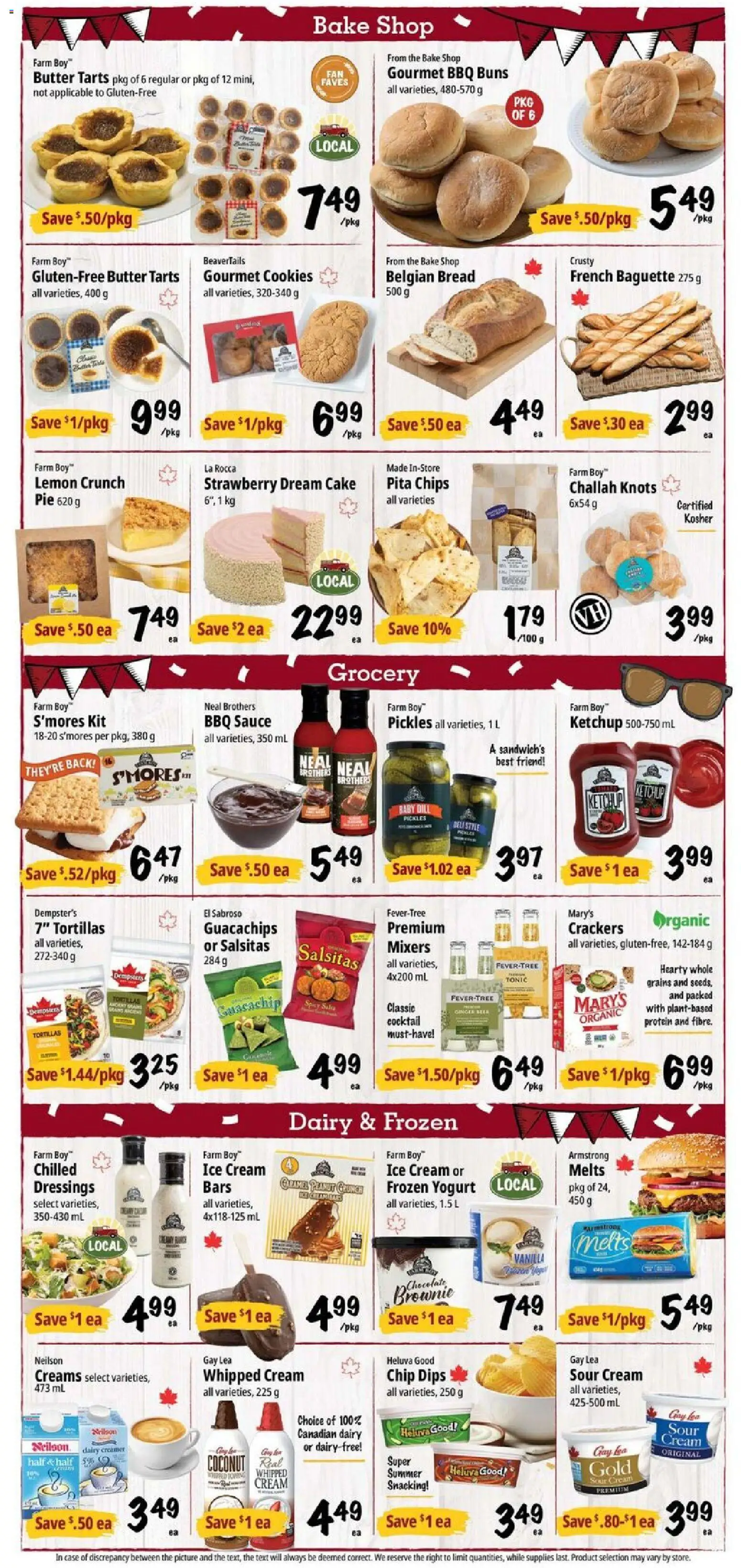 Farm Boy flyer valid from Jun 25, 2026 | Page: 3 | Products: Sour cream, Chips, Ice cream, Butter