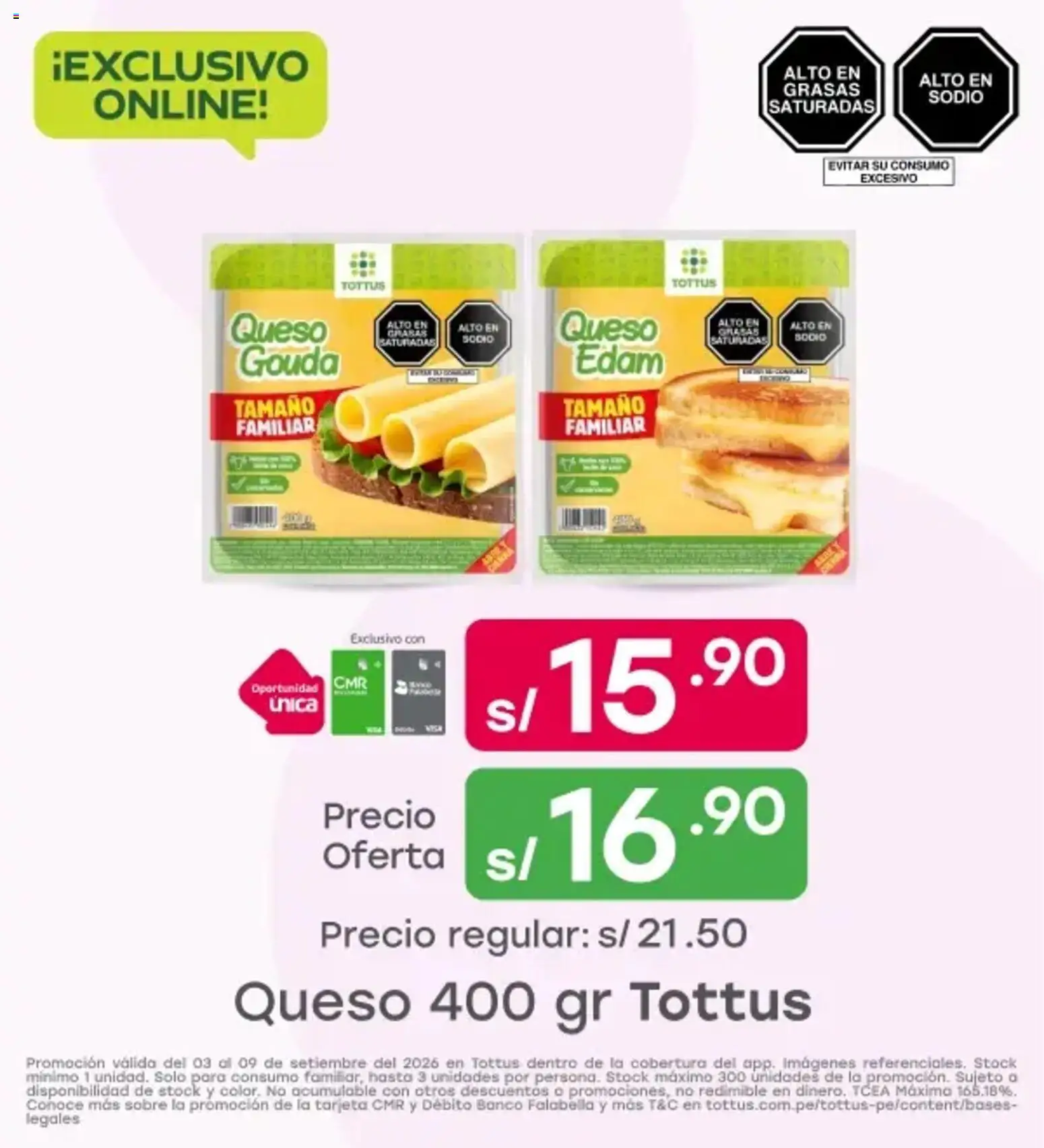 Catálogo Tottus válido desde 03/09/2026 | Página: 8 | Productos: Queso