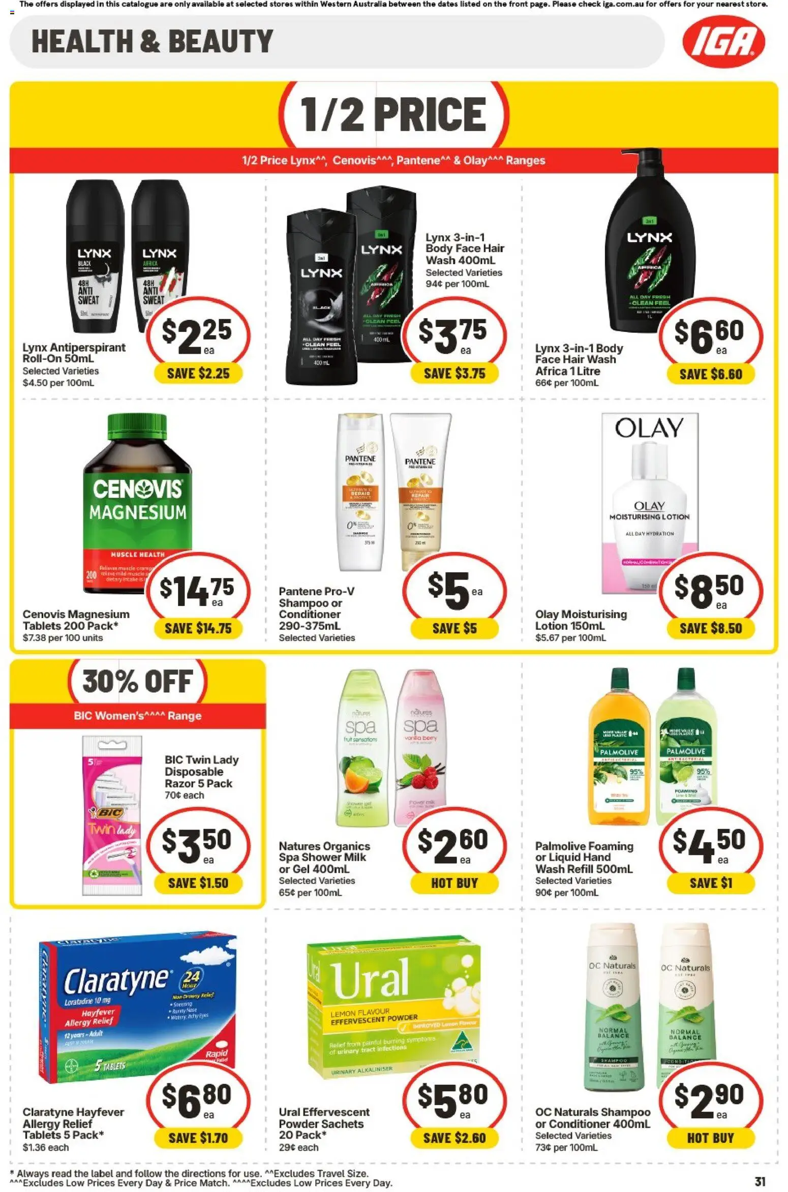 IGA catalogue - valid from 01/07/2026 | Page: 31 | Products: Lotion, Razor, Lemon, Tablets