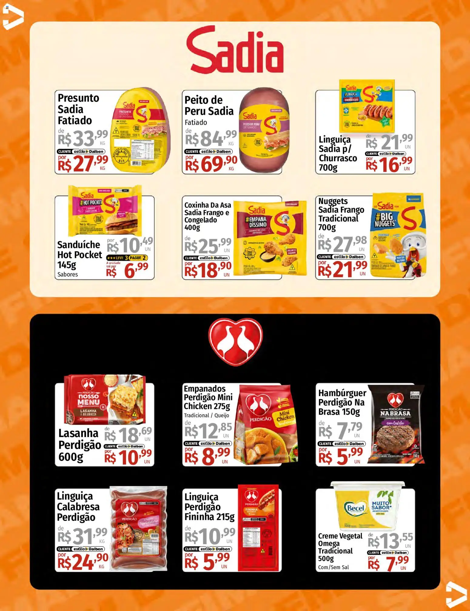 Supermercado Dalben Folheto - válido de 26/06/2026 | Página: 11 | Produtos: Linguiça, Sanduíche, Sal, Frango