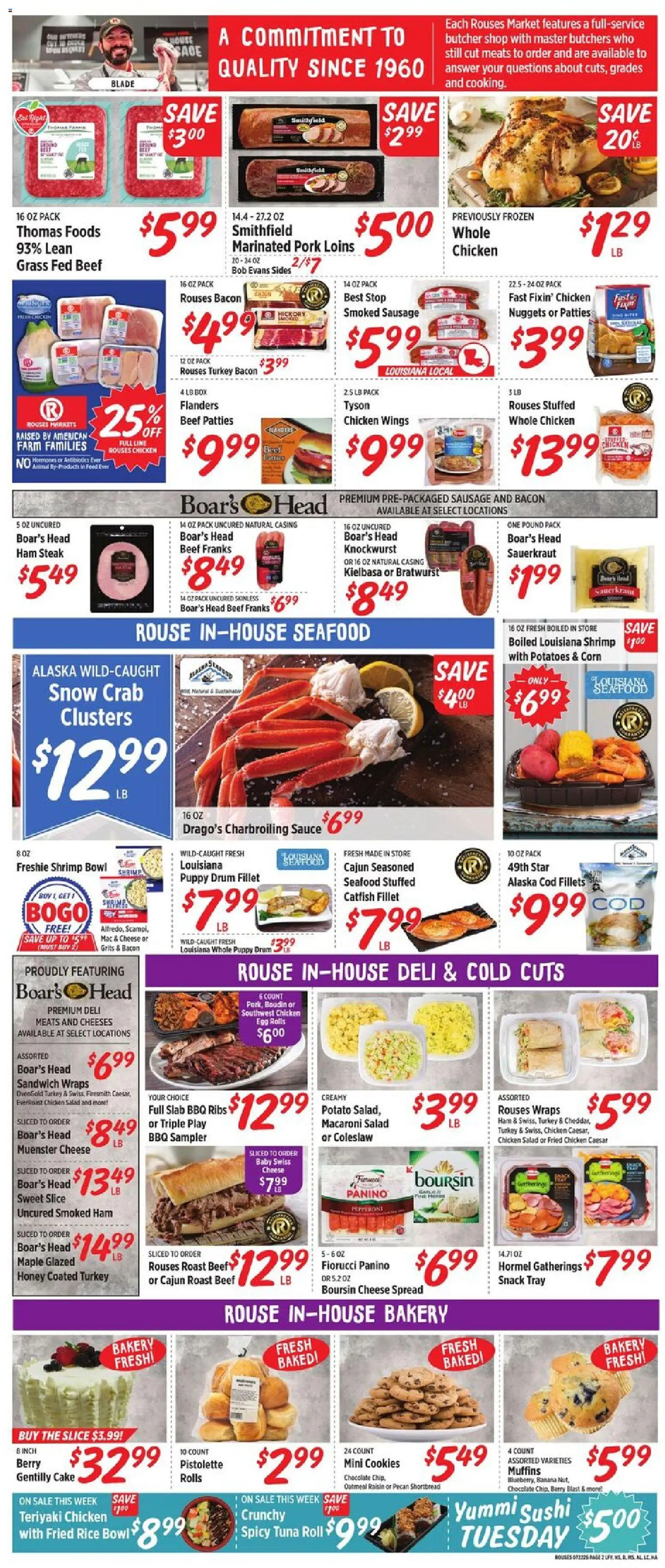 Rouses Weekly Ad - valid from 07/22/2026 | Page: 6 | Products: Bakery, Chocolate, Beef, Cookies