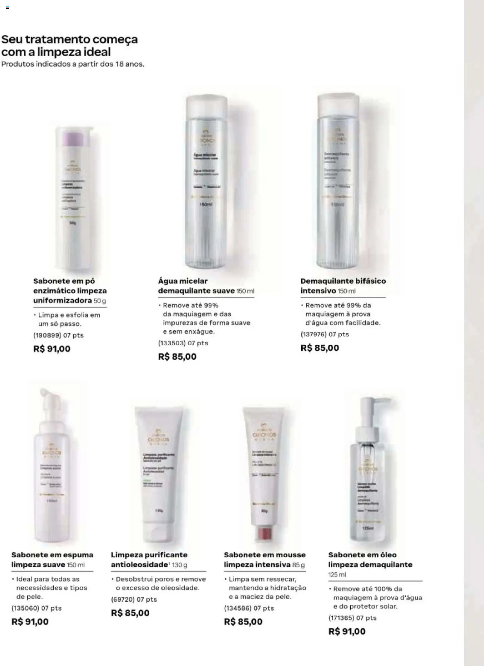 Natura Folheto - válido de 19/07/2026 | Página: 90 | Produtos: Mousse, Maquiagem, Óleo, Demaquilante