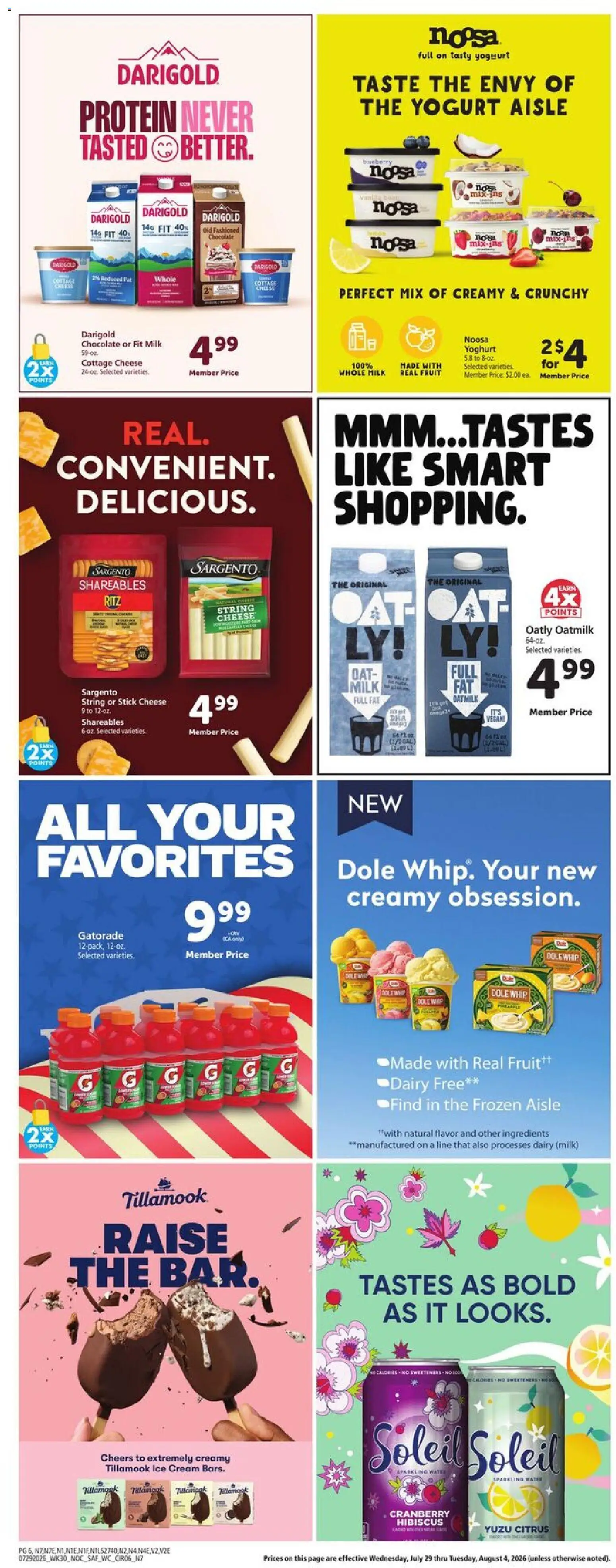 Safeway Weekly Ad - valid from 07/29/2026 | Page: 6 | Products: Chocolate, Cream, Cottage cheese, Ice cream
