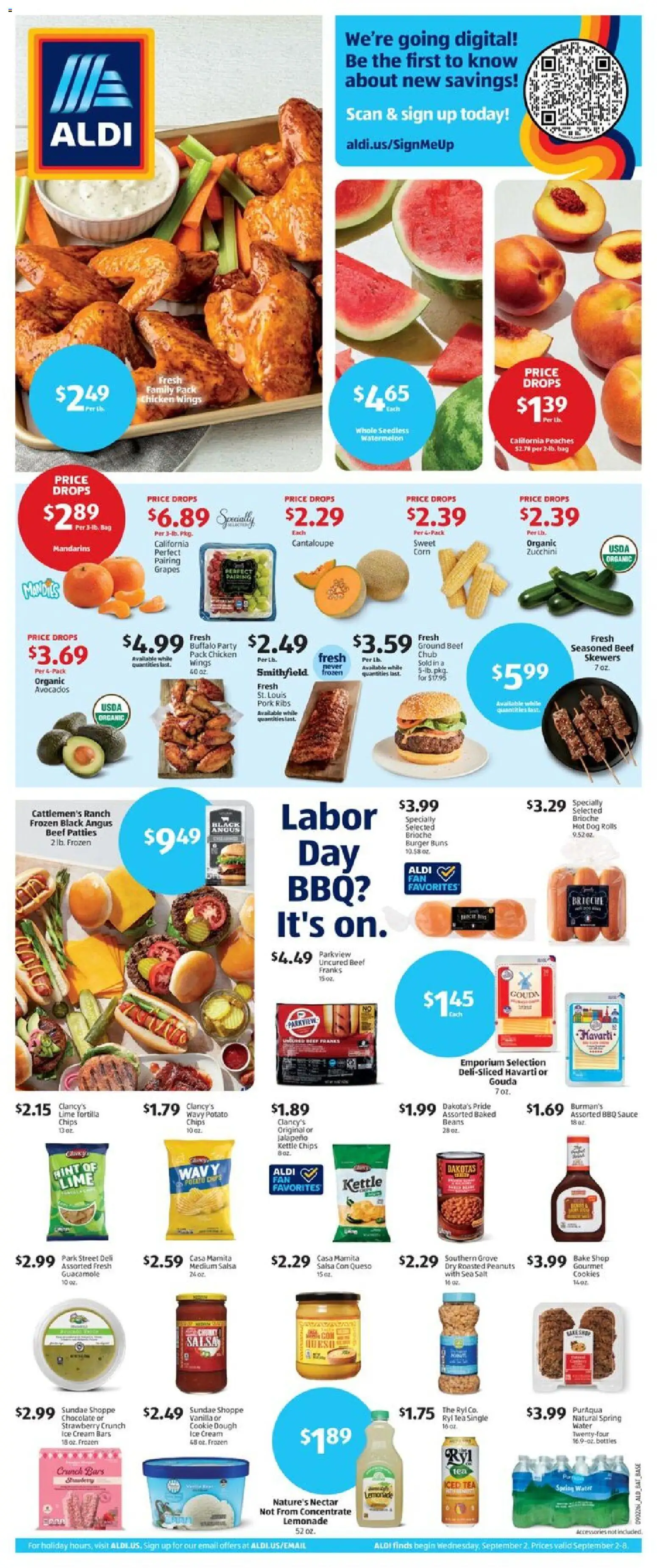 Aldi Weekly Ad - valid from 09/02/2026 | Page: 1 | Products: Spring water, Cookies, Water, Peanuts