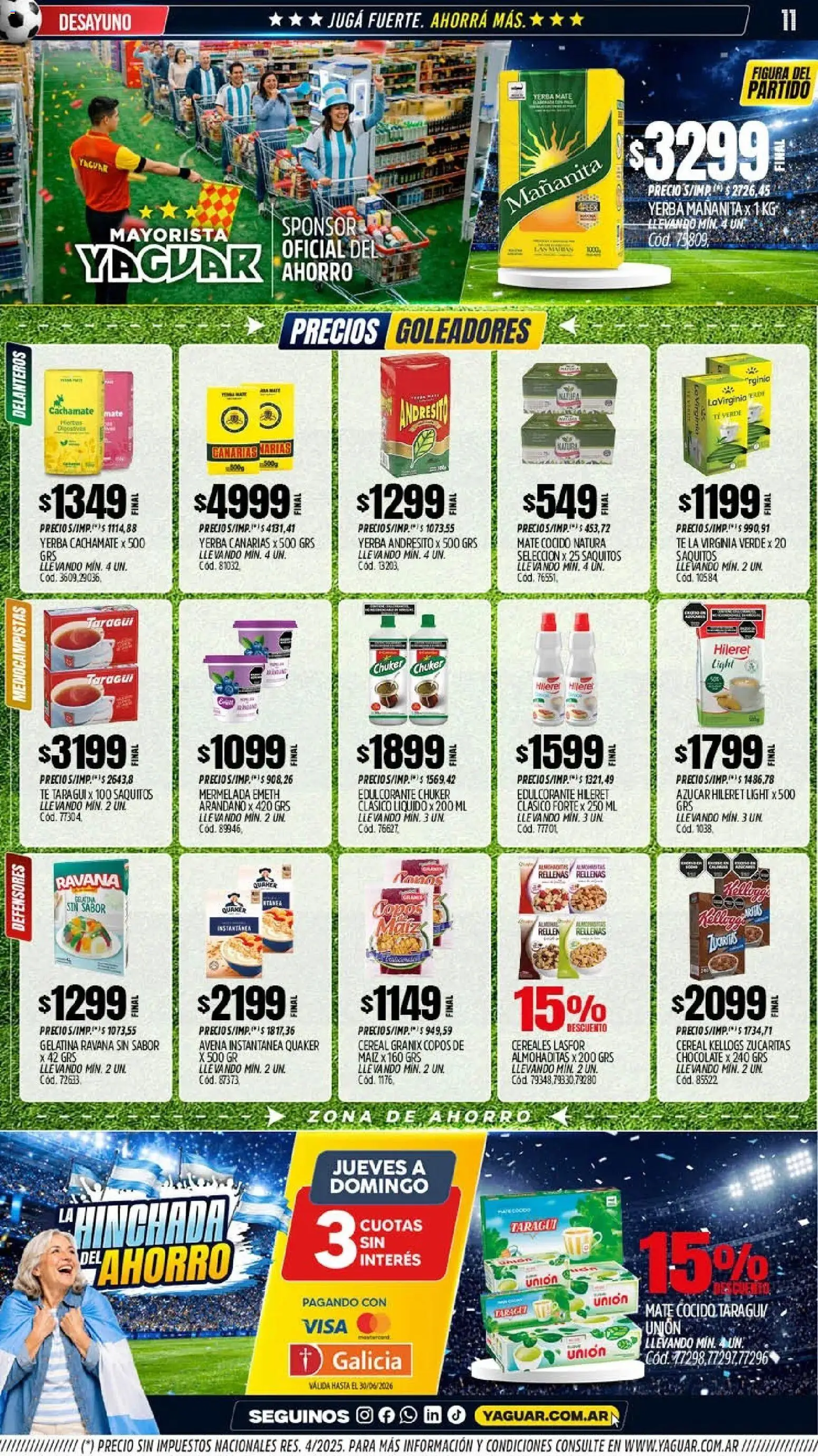 Yaguar - Oferta Semanal Parque Chacabuco │ válido desde el 01.06.2026 | Página: 12 | Productos: Copos, Mate, Avena, Chocolate