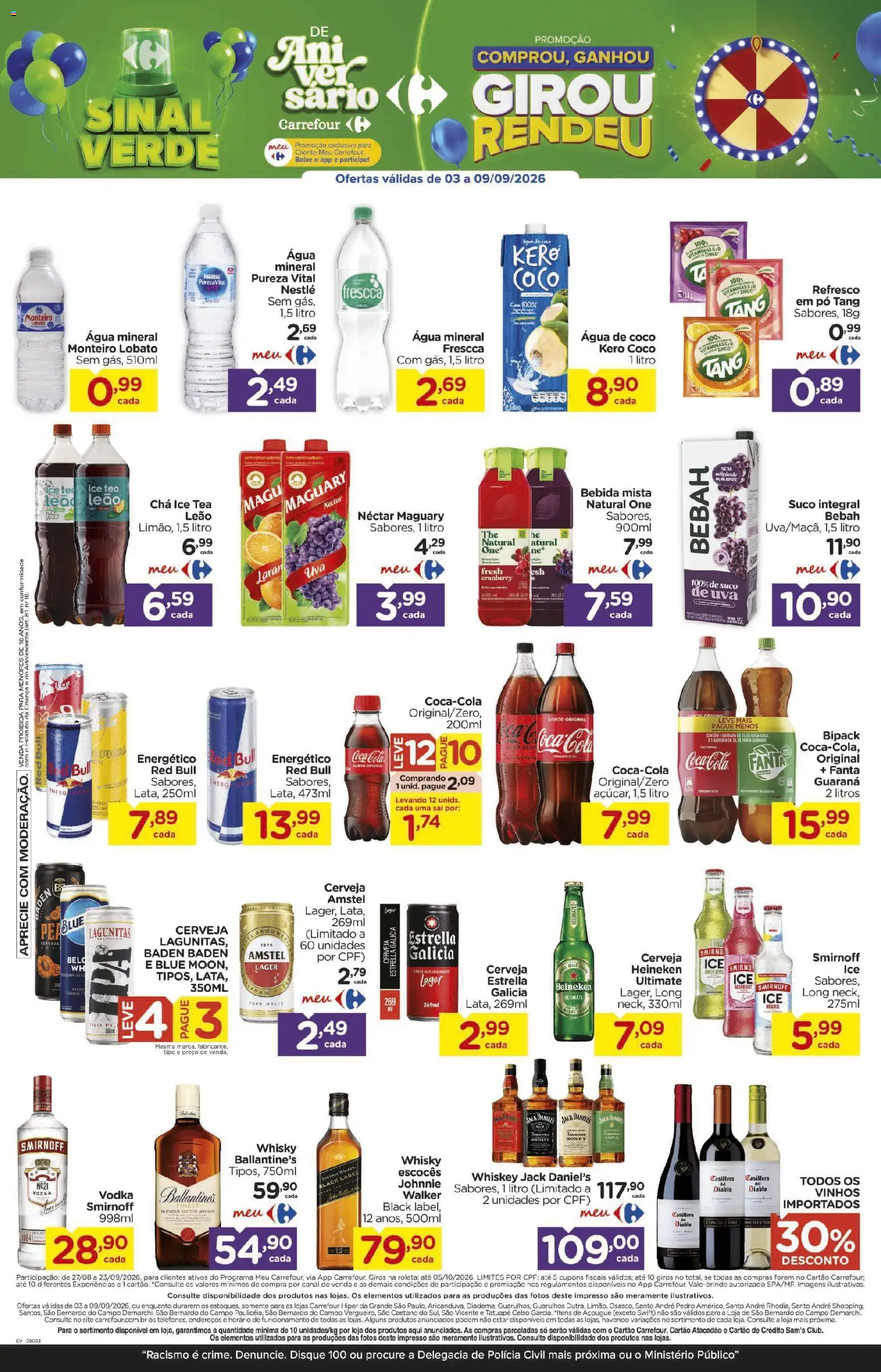 Carrefour Folheto - válido de 03/09/2026 | Página: 10 | Produtos: Guaraná, Ice tea, Whisky, Vodka