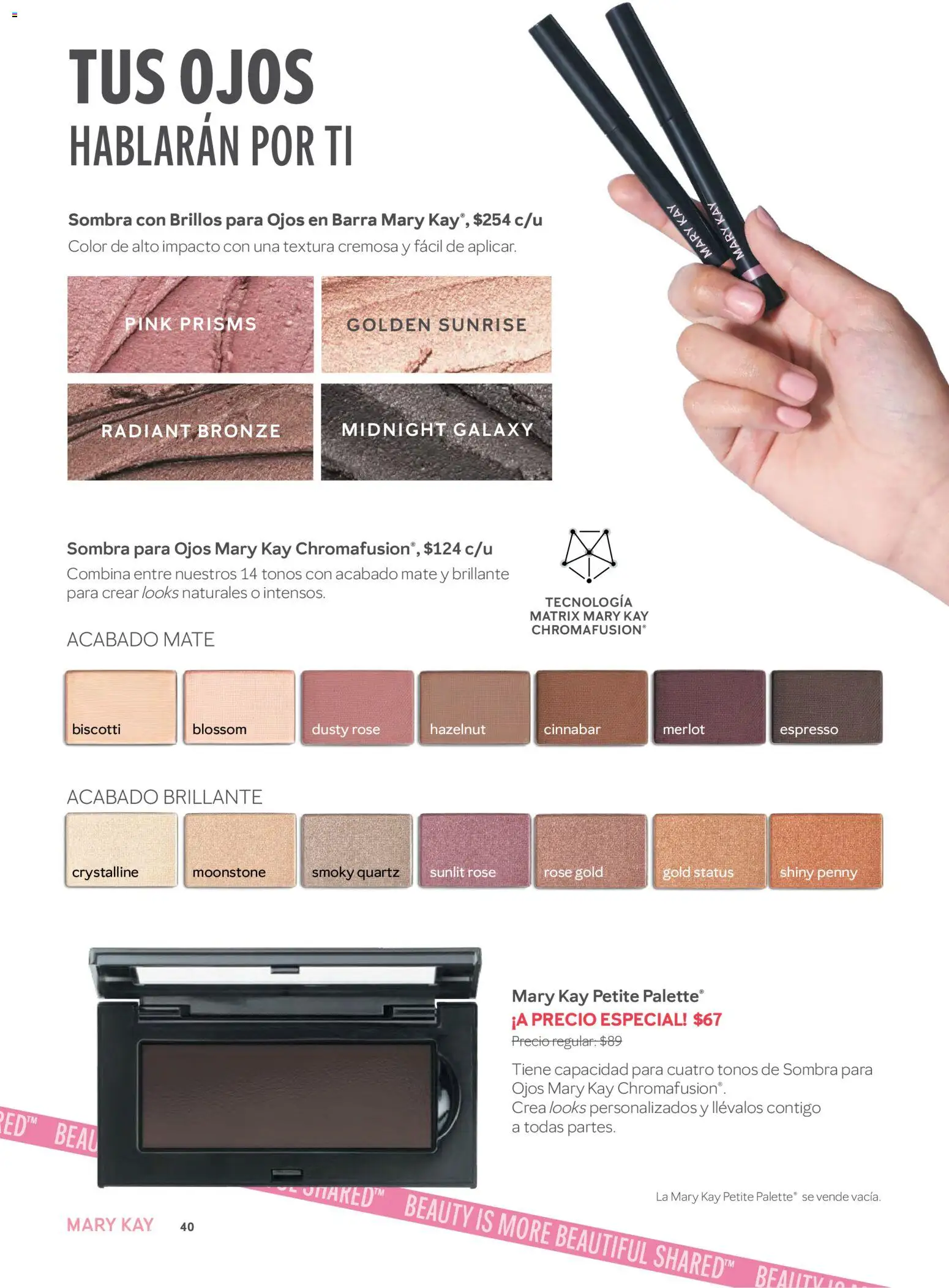 Nuevas ofertas de Mary Kay válidas en toda la República Mexicana desde el 01/09/2026. ¡Encuentra las mejores ofertas en Mary Kay catálogo! | Página: 40 | Productos: Sombra, Barra, Mate