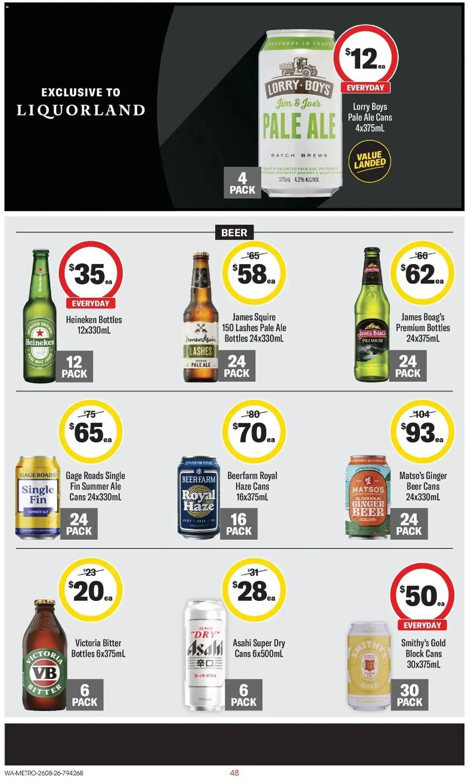 ﻿Coles catalogue valid from 26/08/2026 > Online Australia | Page: 48 | Products: Heineken, Ginger, Beer