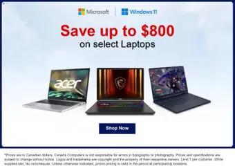 Preview of Canada Computers weekly flyer from shop Canada Computers valid from Sep 22, 2026
