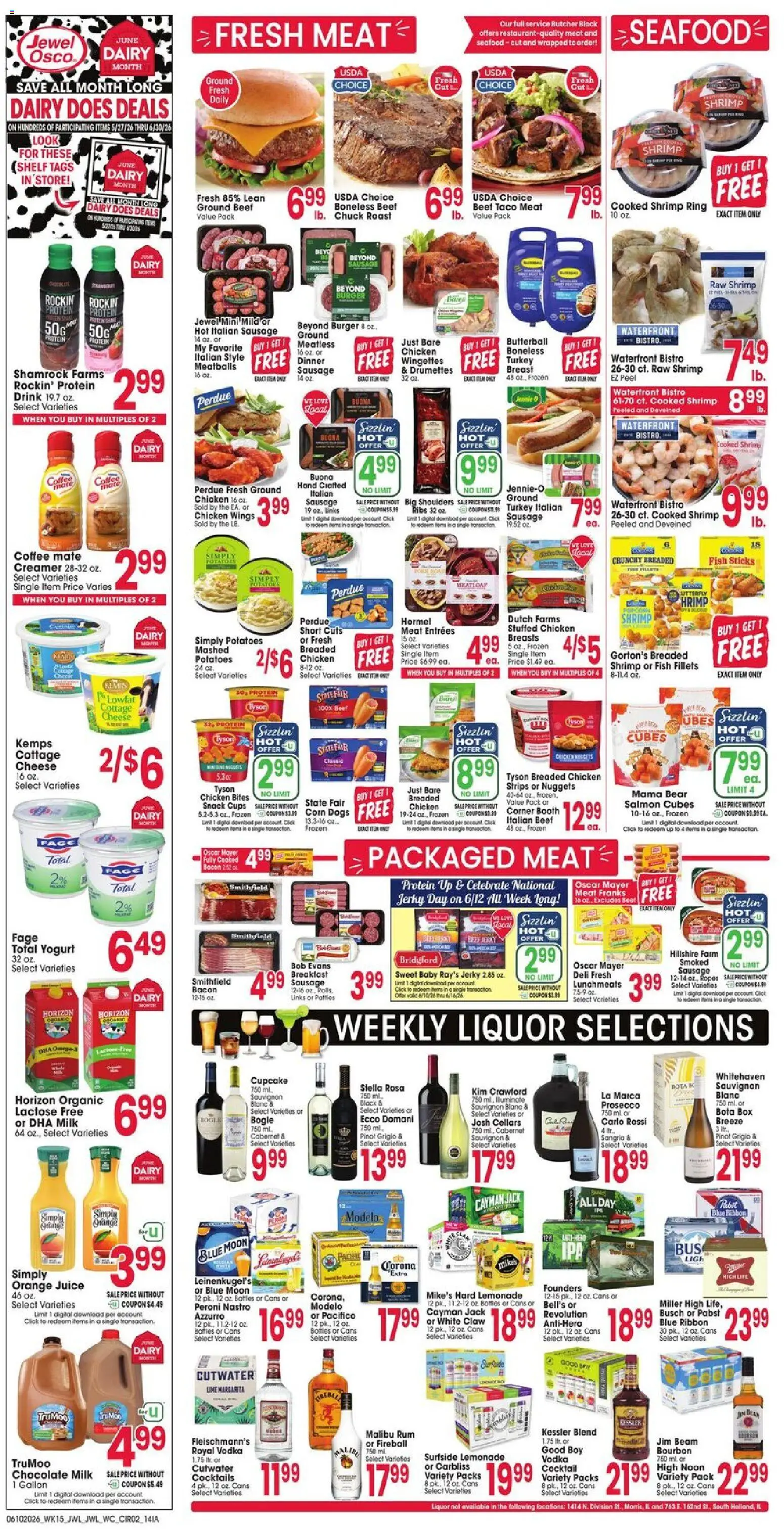 Jewel Osco Weekly Ad - IA - valid from 10.06.2026 | Page: 2 | Products: Cheese, Chocolate, Fish, Potatoes