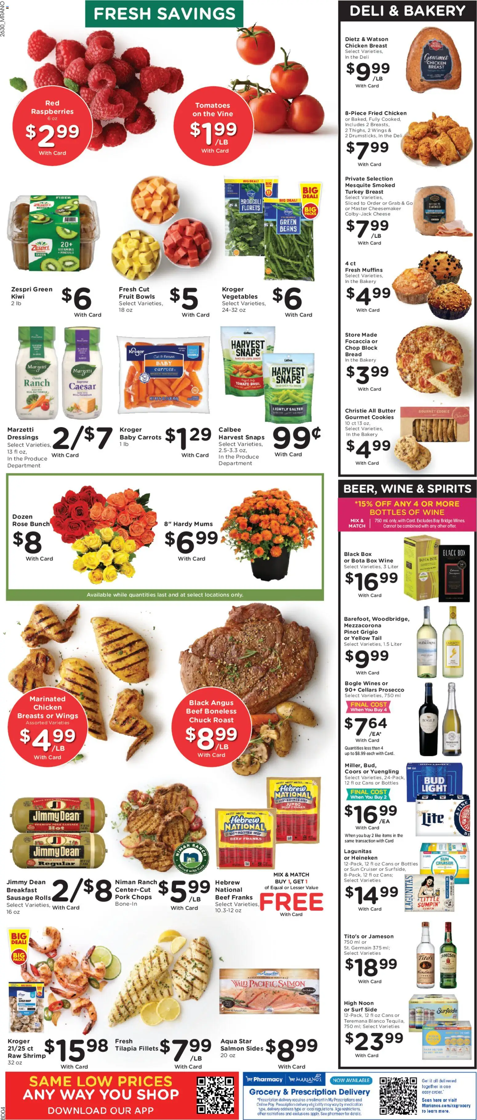 Mariano's Weekly Ad - valid from 08/26/2026 | Page: 9 | Products: Shrimp, Cheese, Kiwi, Focaccia