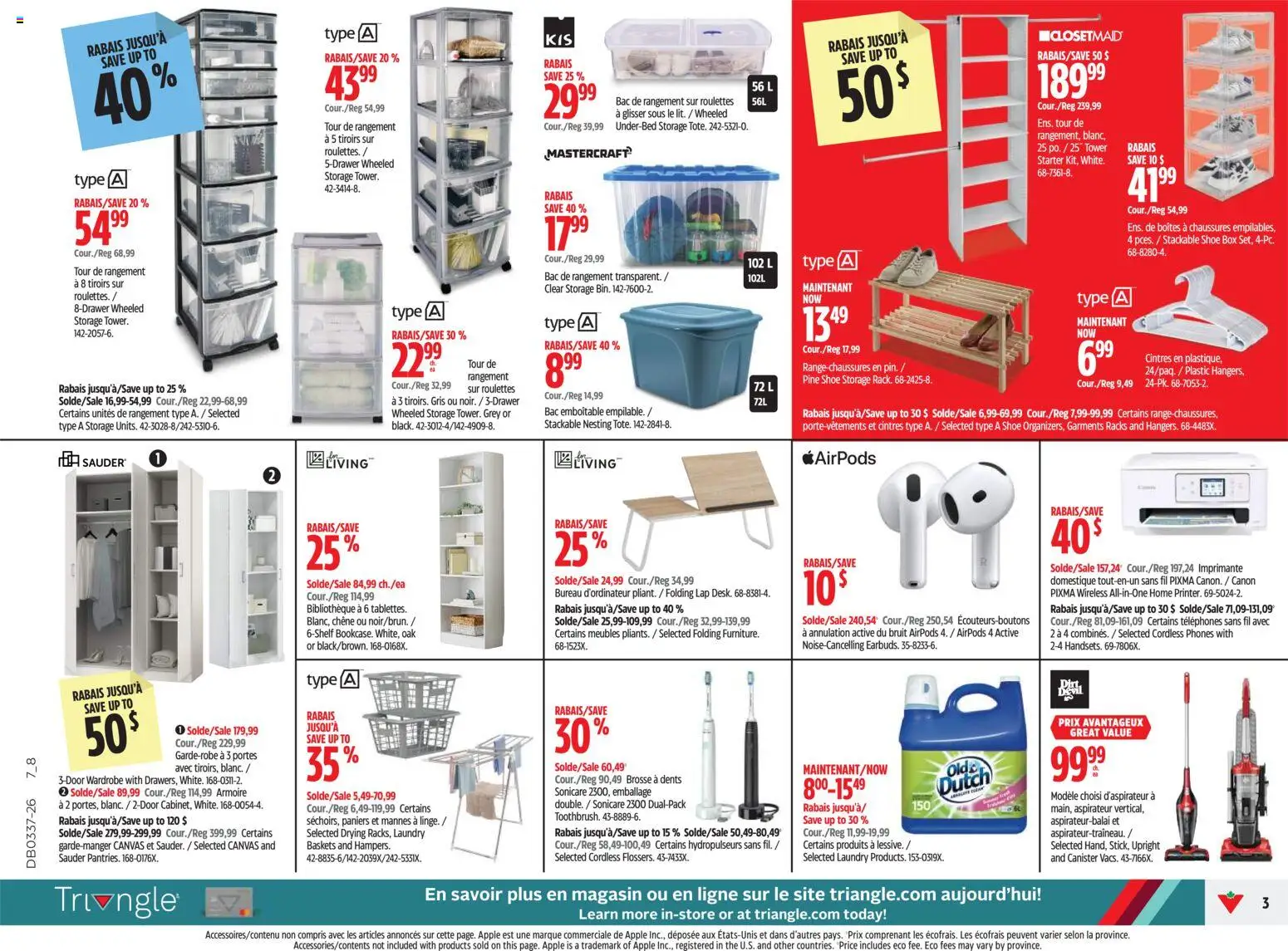Canadian Tire flyer valid from Sep 10, 2026 | Page: 3 | Products: Wardrobe, Box