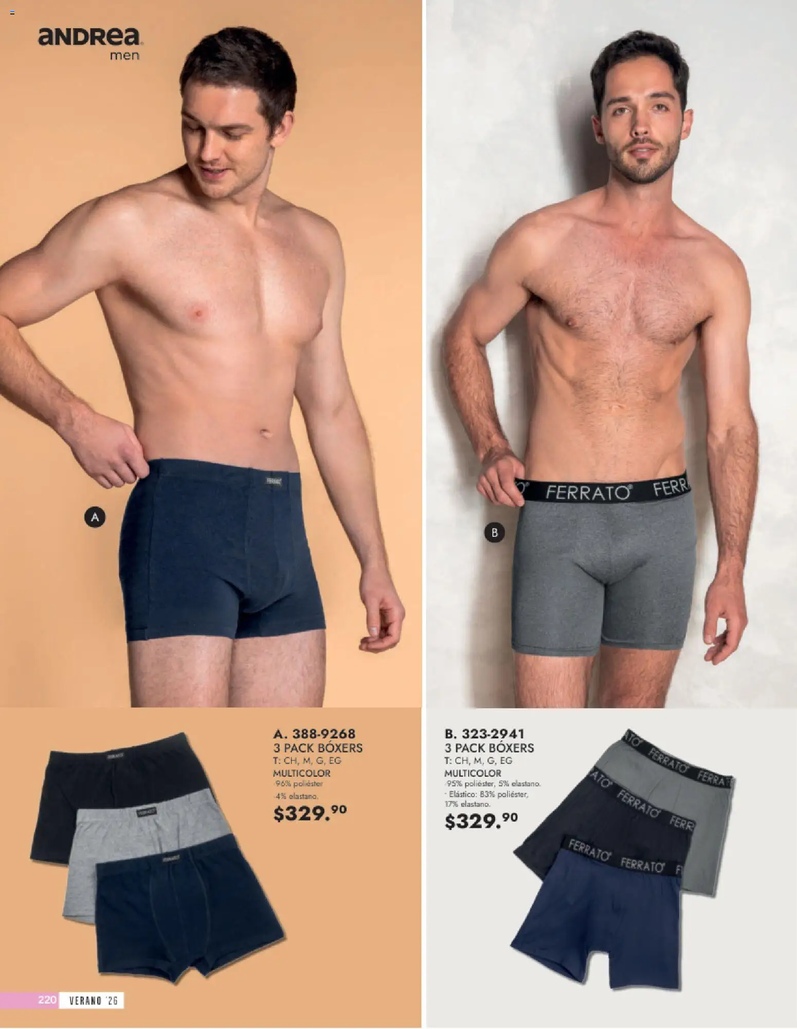 Nuevas ofertas de Andrea válidas en toda la República Mexicana desde el 24.05.2026. ¡Encuentra las mejores ofertas en Andrea catálogo Vestir Caballero! | Página: 60 | Productos: Boxers