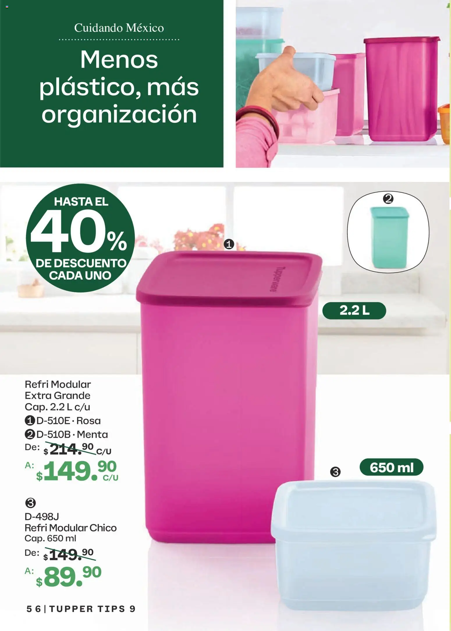 Nuevas ofertas de Tupperware válidas en toda la República Mexicana desde el 10/08/2026. ¡Encuentra las mejores ofertas en Tupperware catálogo! | Página: 56 | Productos: Tupper, Modular
