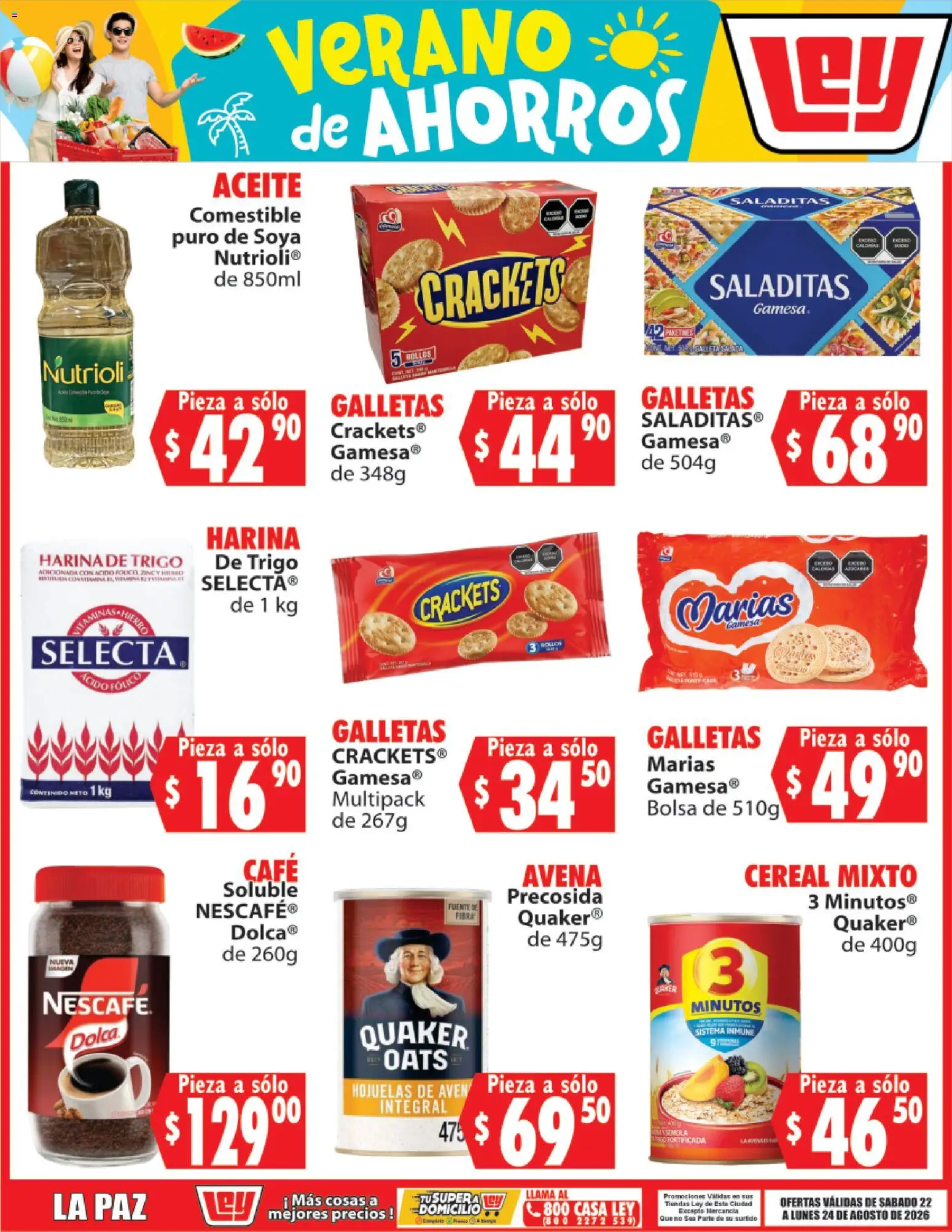 Nuevas ofertas de Casa Ley válidas en toda la República Mexicana desde el 22/08/2026. ¡Encuentra las mejores ofertas en Casa Ley folleto Verano de ahorros! | Página: 2 | Productos: Fuente, Avena, Bolsa, Café