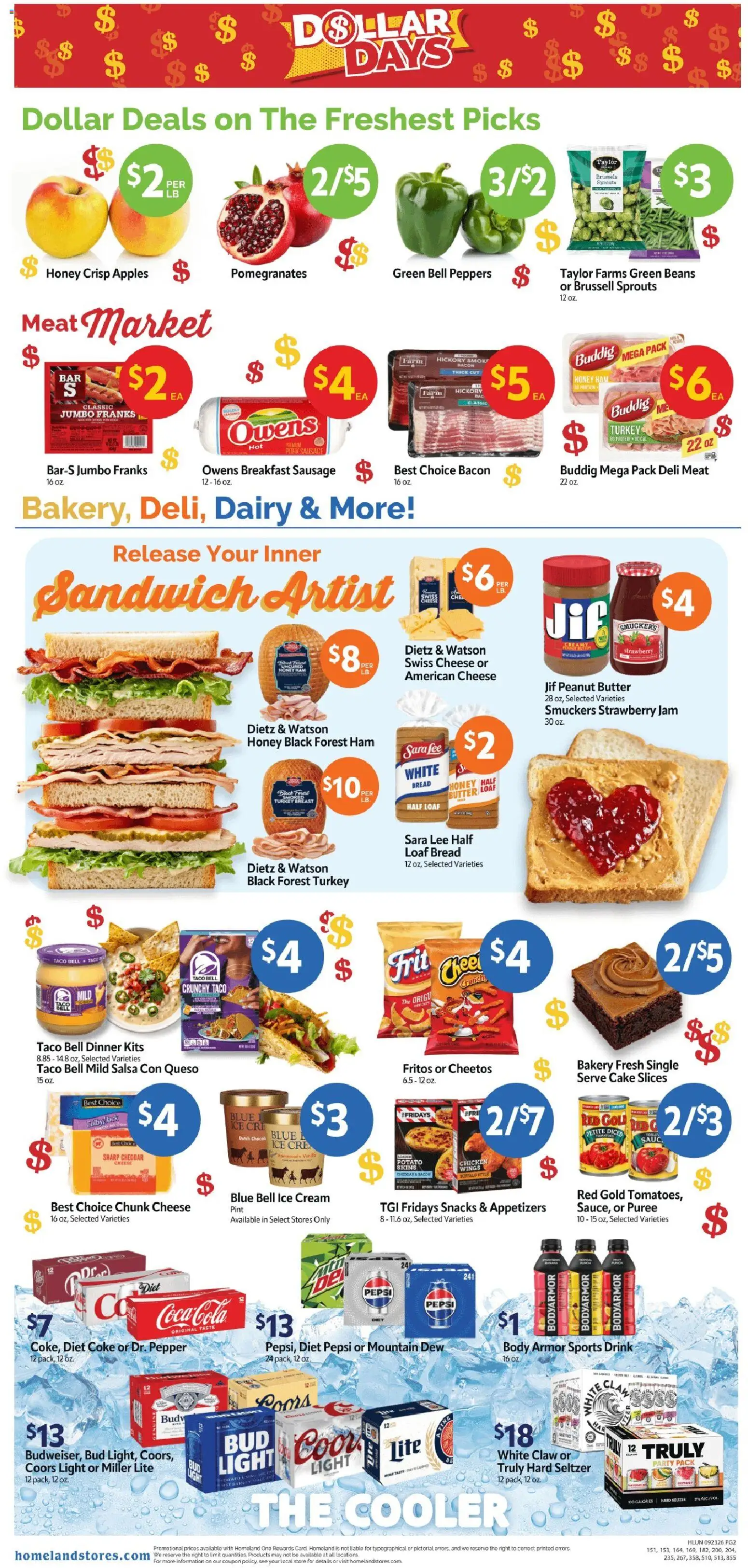 Homeland Weekly Ad - valid from 09/23/2026 | Page: 2 | Products: Honey, Apples, Sausage, Beans