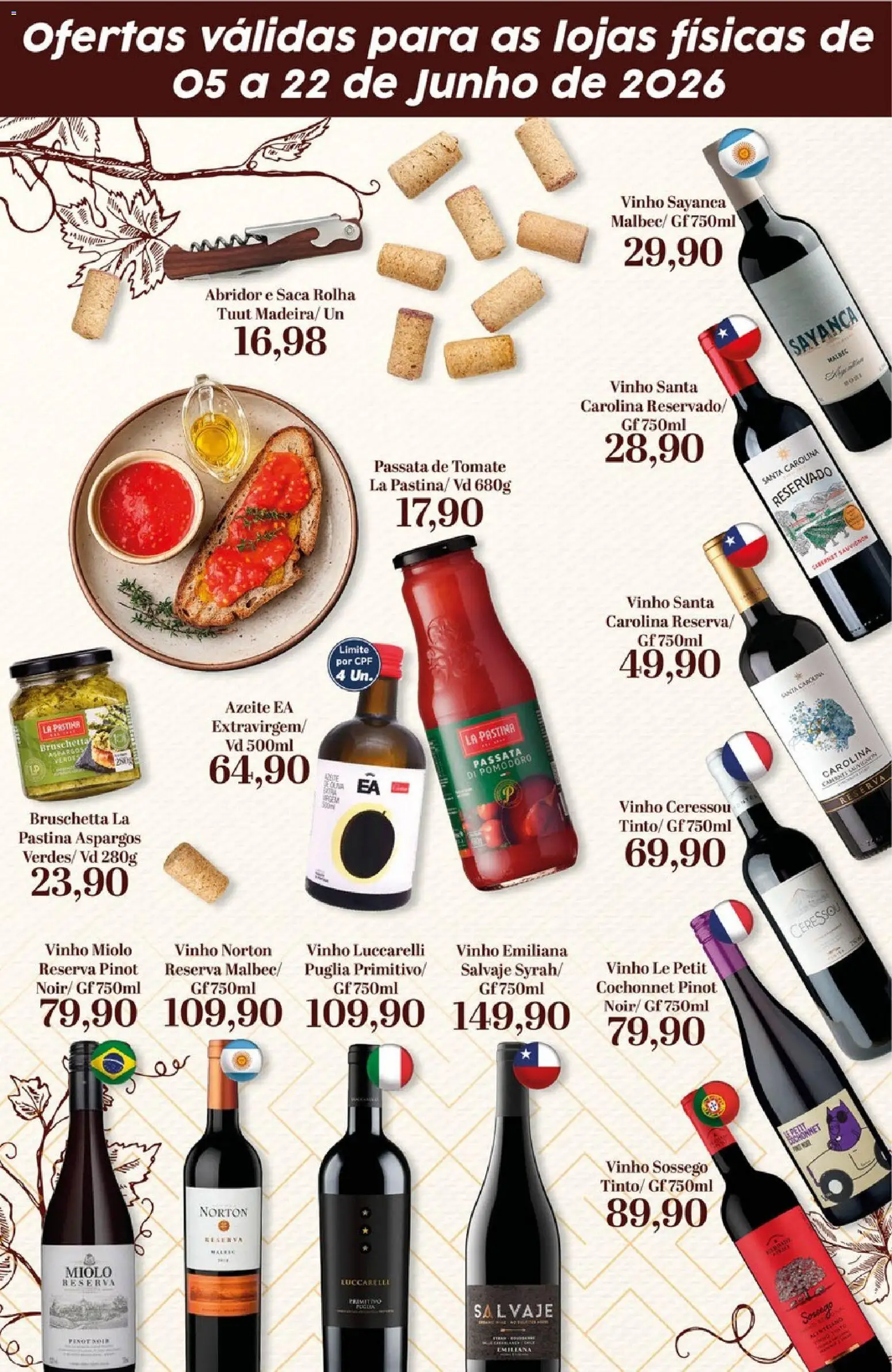 Tauste Folheto - válido de 05.06.2026 | Página: 3 | Produtos: Abridor, Vinho, Aspargos, Azeite