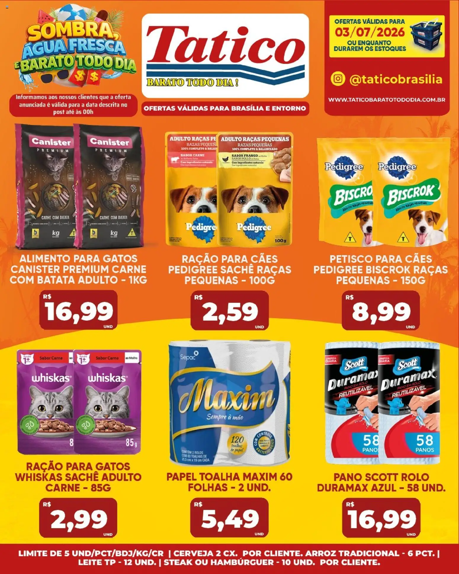 Tatico Folheto - válido de 03/07/2026 | Página: 22 | Produtos: Rolo, Cerveja, Carne, Batata