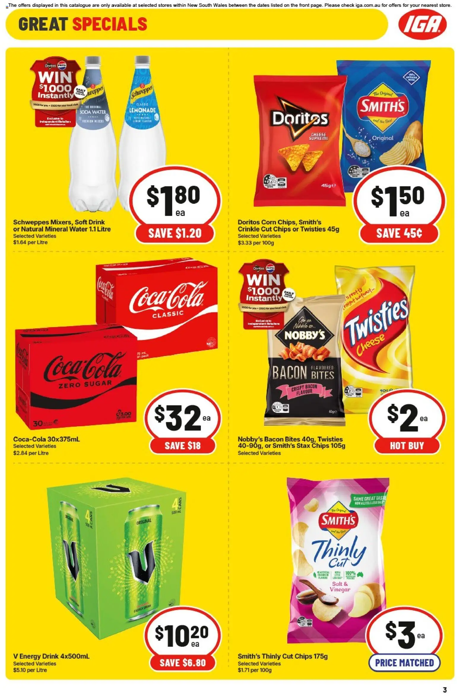 IGA catalogue - valid from 20.05.2026 | Page: 4 | Products: Bacon, Cheese, Water, Vinegar