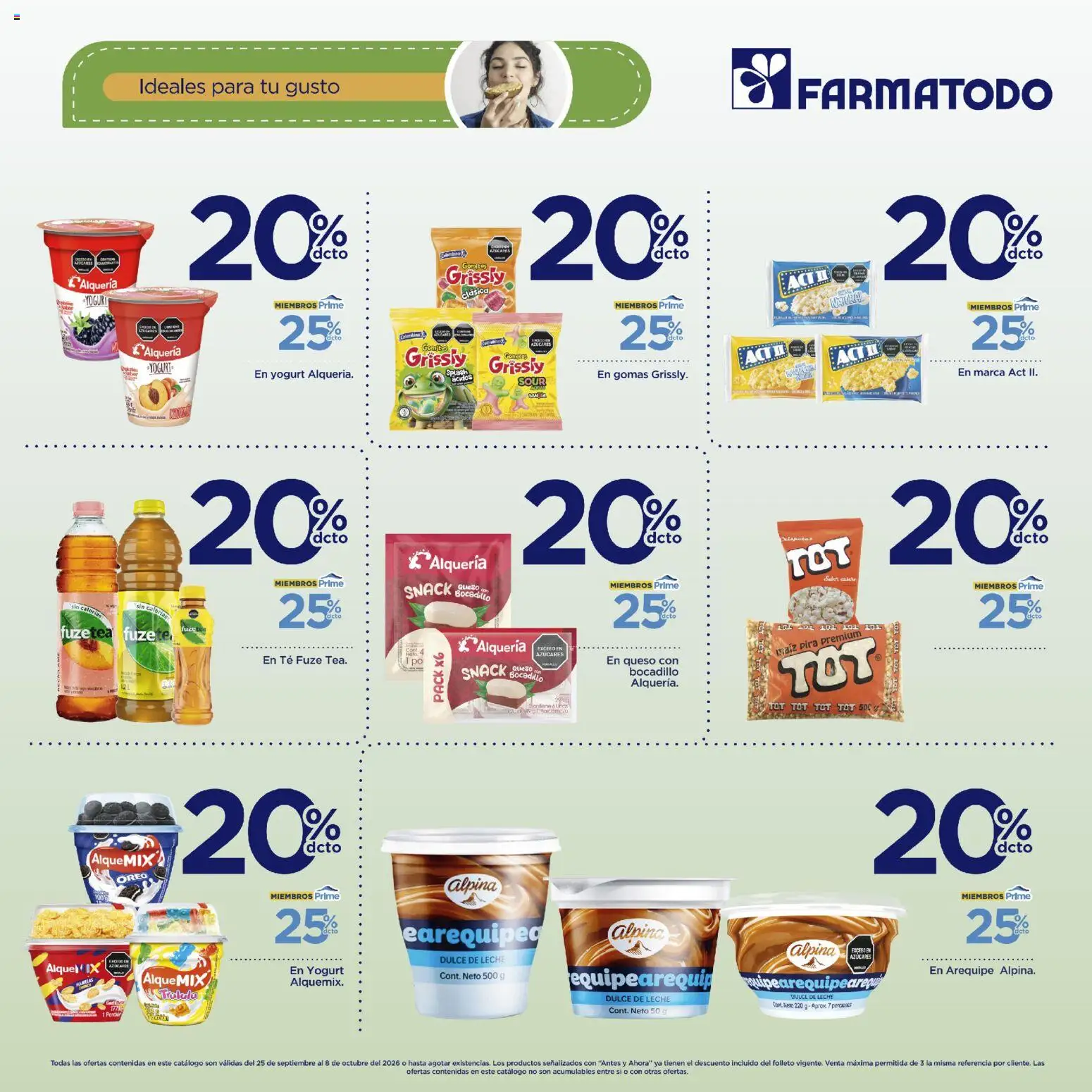 FarmaTodo revista - valida desde el 25/09/2026 | Página: 3 | Productos: Té, Oreo, Leche, Queso