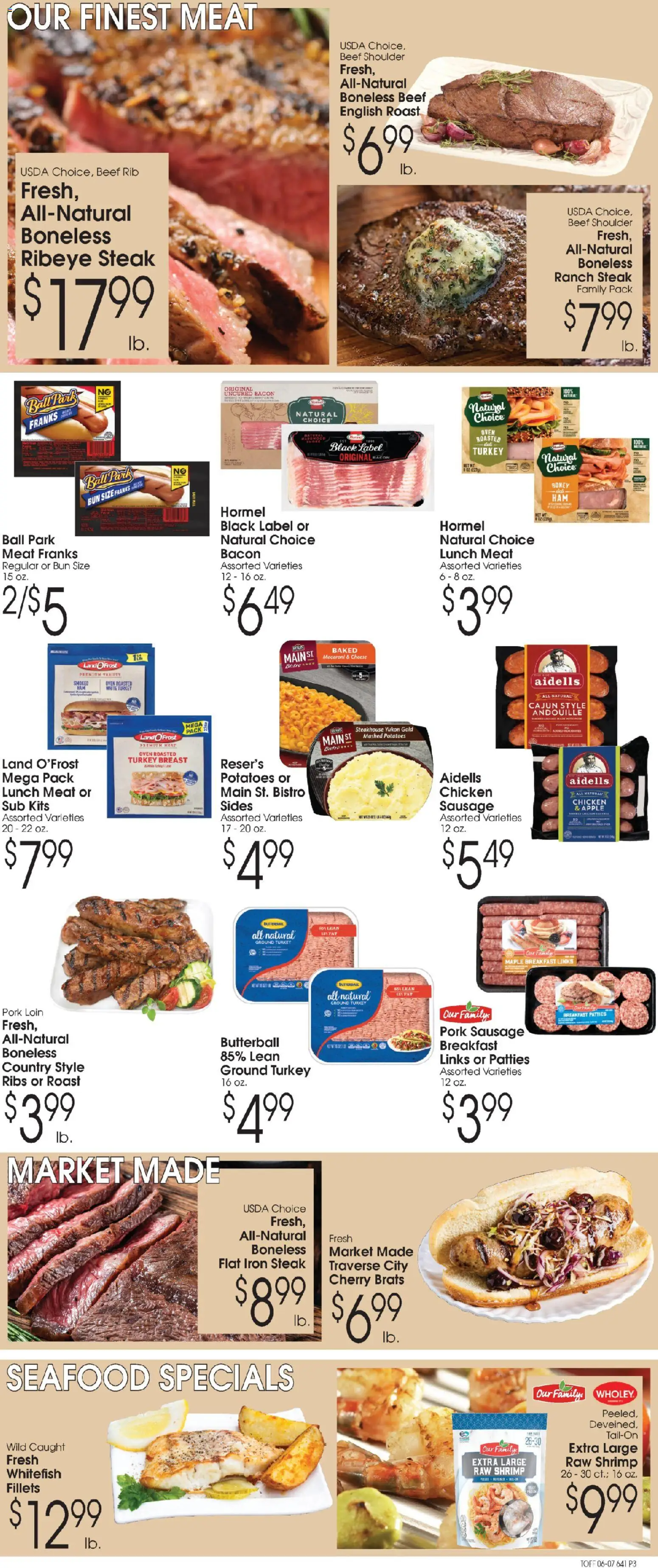 Family Fare Ad - valid from 07.06.2026 | Page: 3 | Products: Pork, Seafood, Sausage, Iron