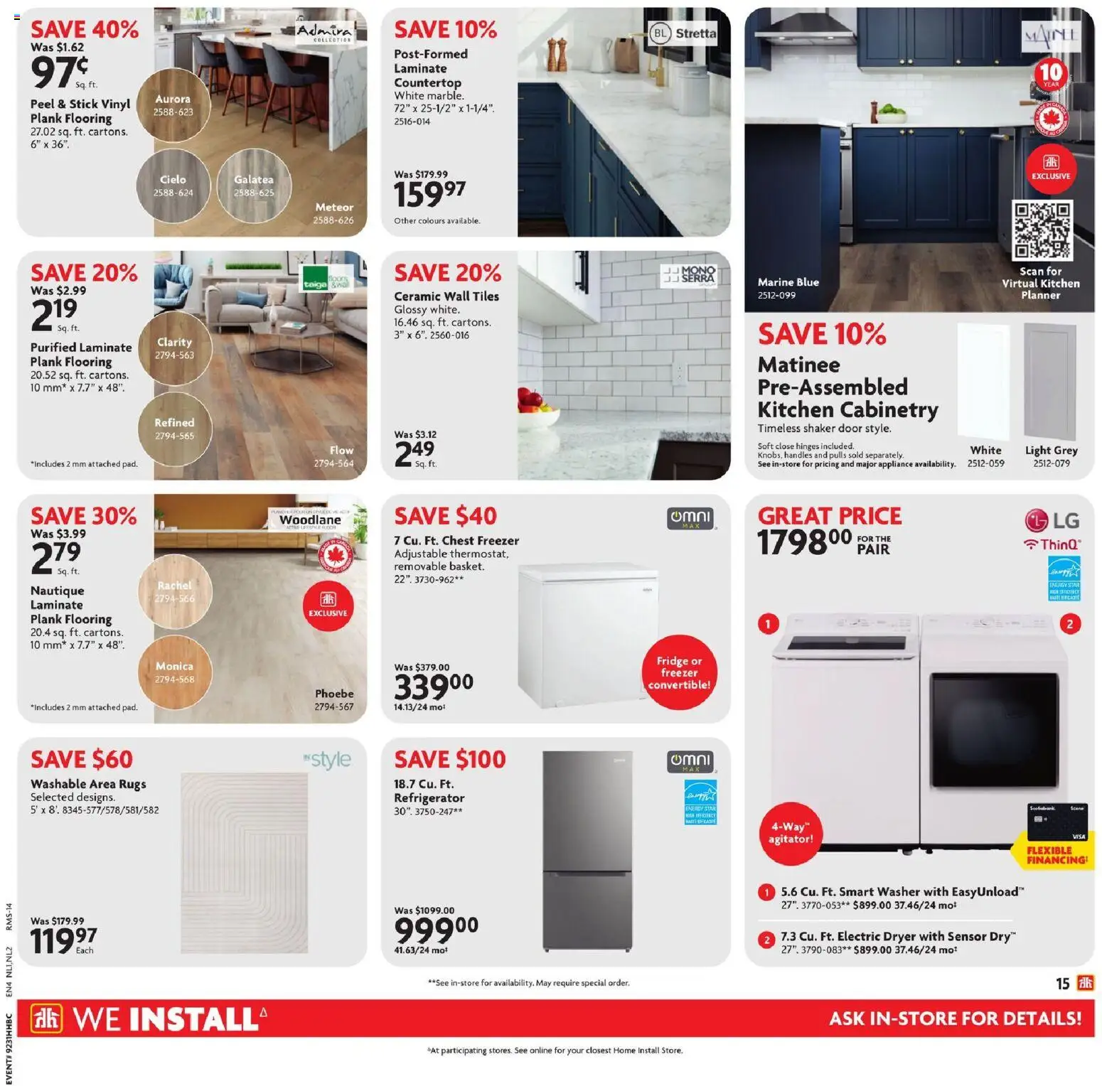 Home Hardware flyer valid from Jul 30, 2026 | Page: 18 | Products: Refrigerator, Freezer, Dryer