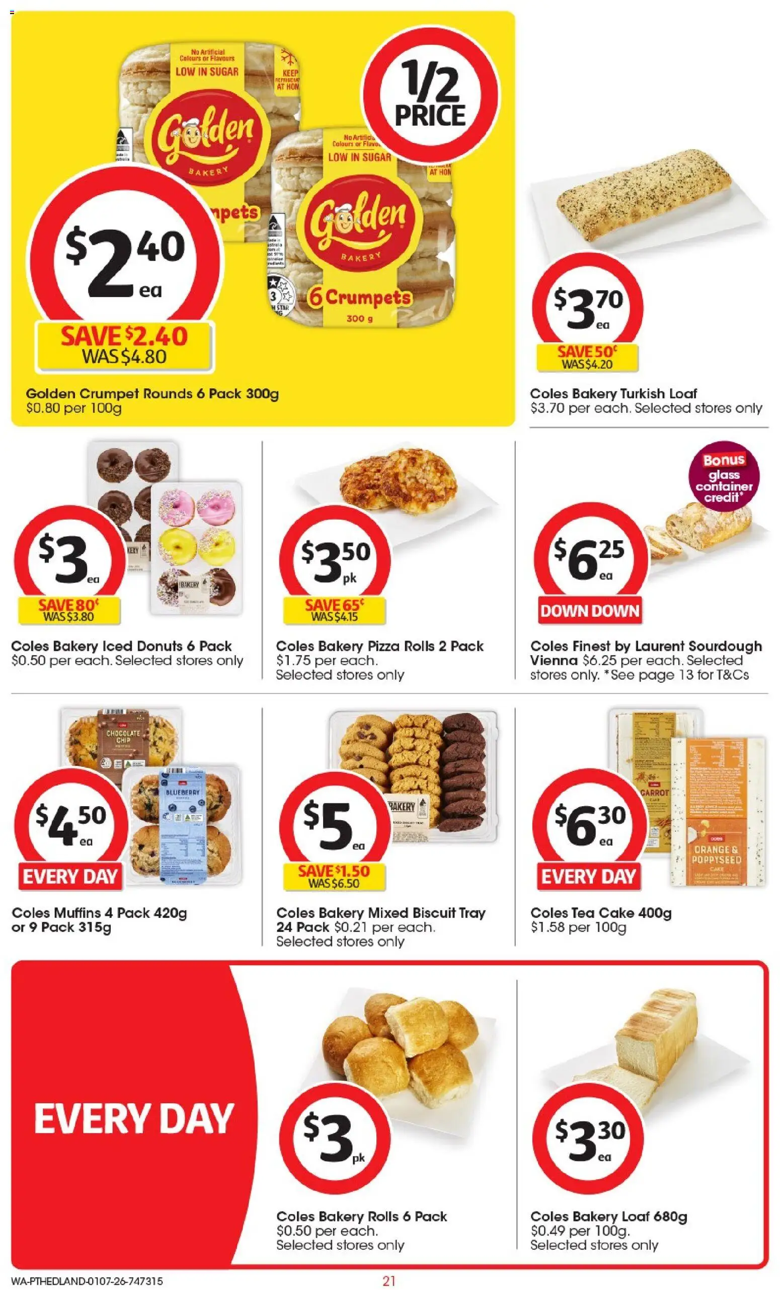 Coles catalogue - valid from 01/07/2026 | Page: 21 | Products: Crumpets, Chocolate, Pizza, Tea
