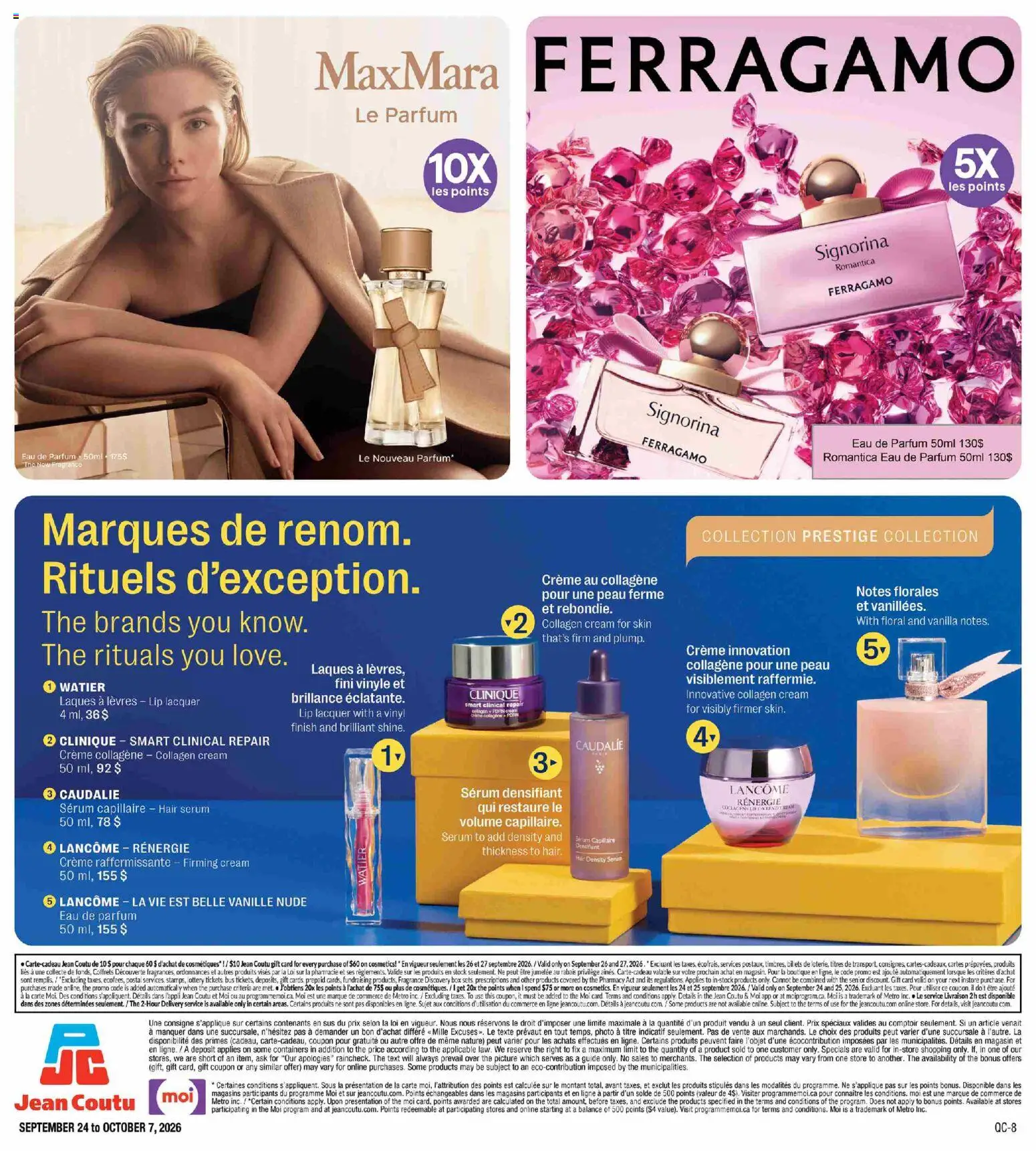 Jean Coutu flyer valid from Sep 24, 2026 | Page: 8 | Products: Cream, Fragrance, Vanilla, Box