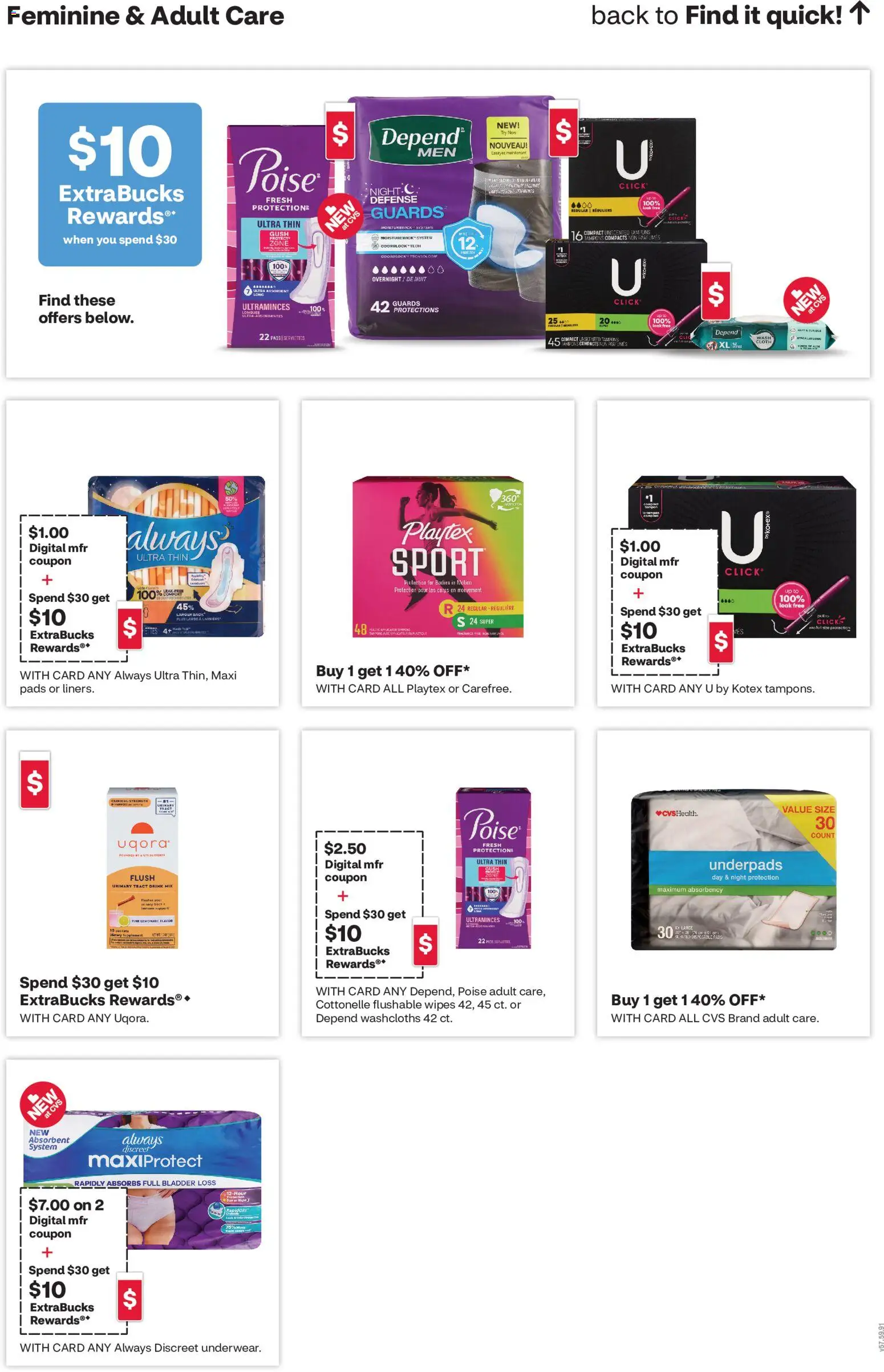 CVS Pharmacy Weekly Ad - WA - valid from 14.06.2026 | Page: 9 | Products: Pads, Tampons
