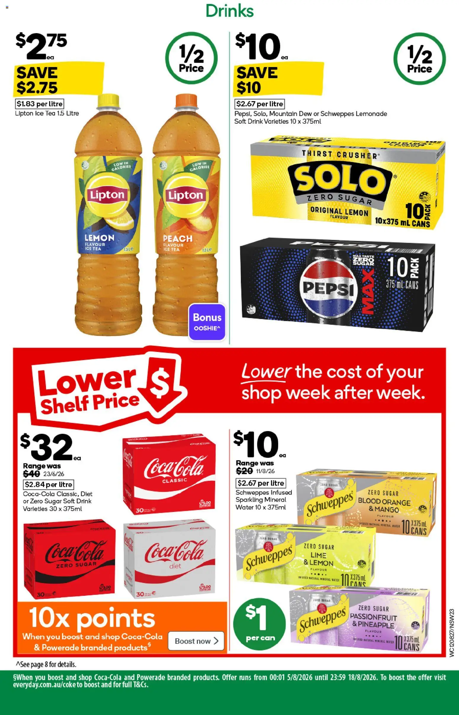 Woolworths catalogue - valid from 12/08/2026 | Page: 23 | Products: Pineapple, Coca Cola, Pepsi, Water