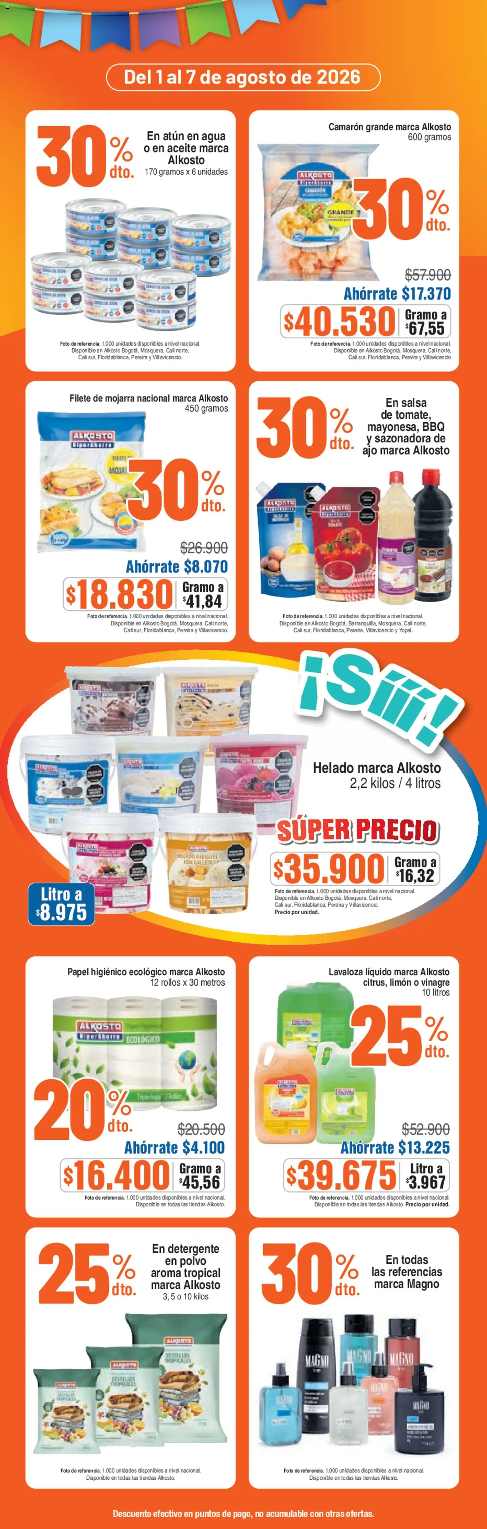 Alkosto revista - valida desde el 01/08/2026 | Página: 2 | Productos: Atún, Limón, Vinagre, Papel higiénico