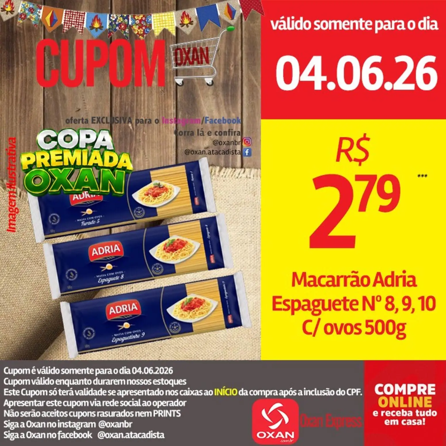 Oxan Atacadista Folheto - válido de 04.06.2026 | Página: 18 | Produtos: Espaguete, Copa, Macarrão, Massa