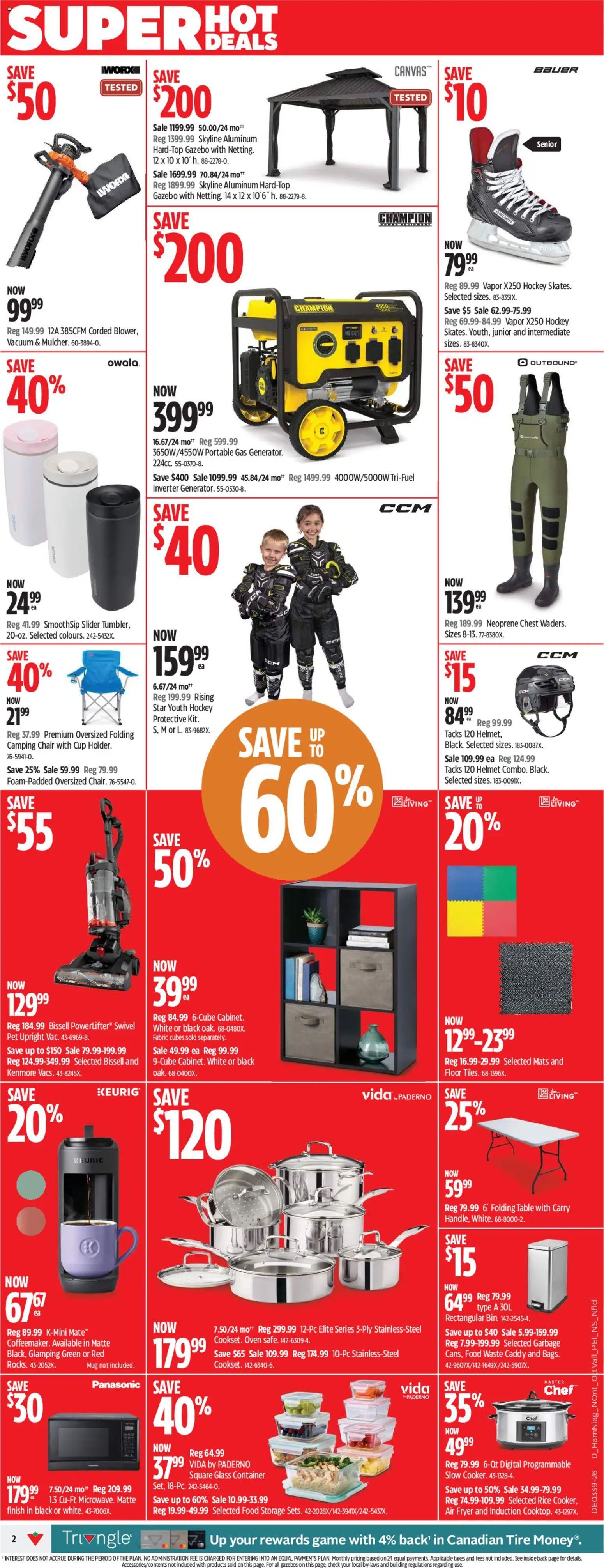 Canadian Tire flyer valid from Sep 24, 2026 | Page: 2 | Products: Camping chair, Food, Table, Chair
