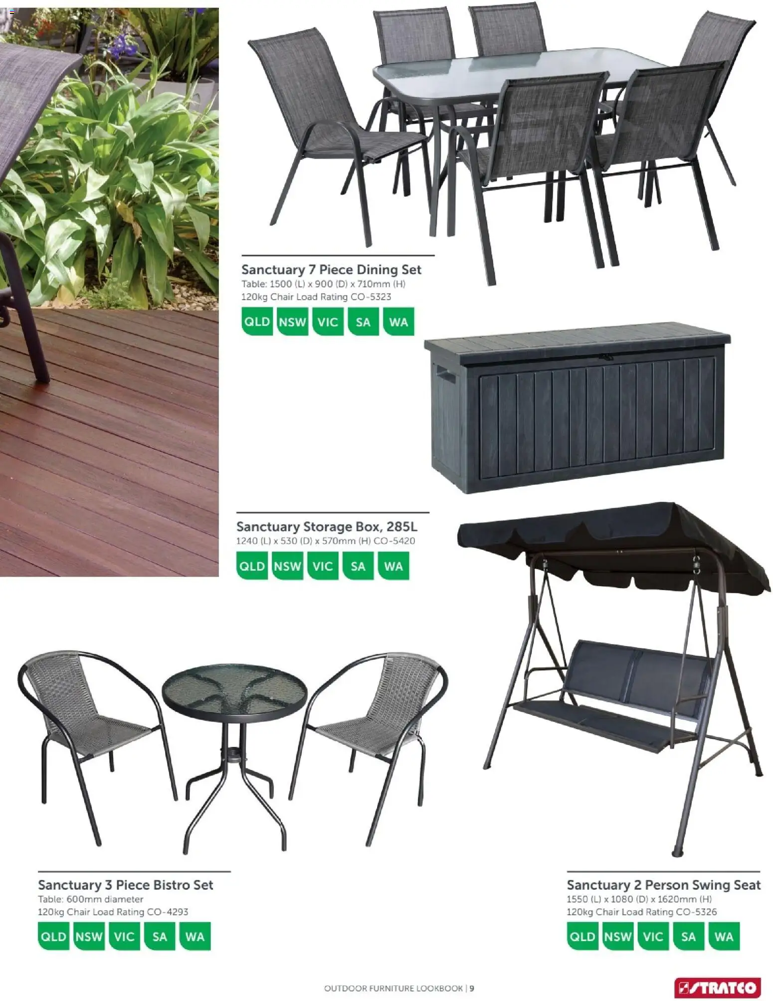 Stratco catalogue - valid from 04/12/2025 | Page: 9 | Products: Table, Chair, Dining set, Outdoor furniture