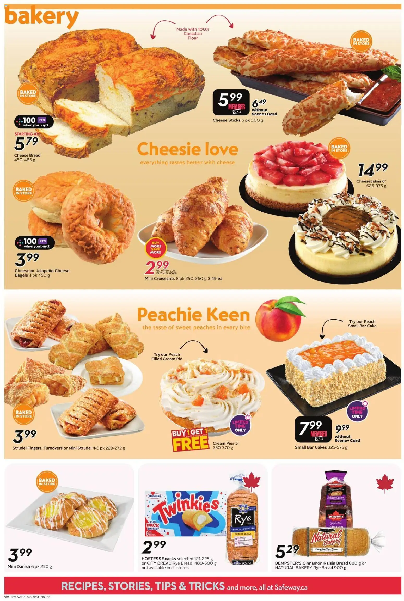 Safeway flyer valid from Aug 13, 2026 | Page: 9 | Products: Cream, Cheese sticks, Bakery, Snacks
